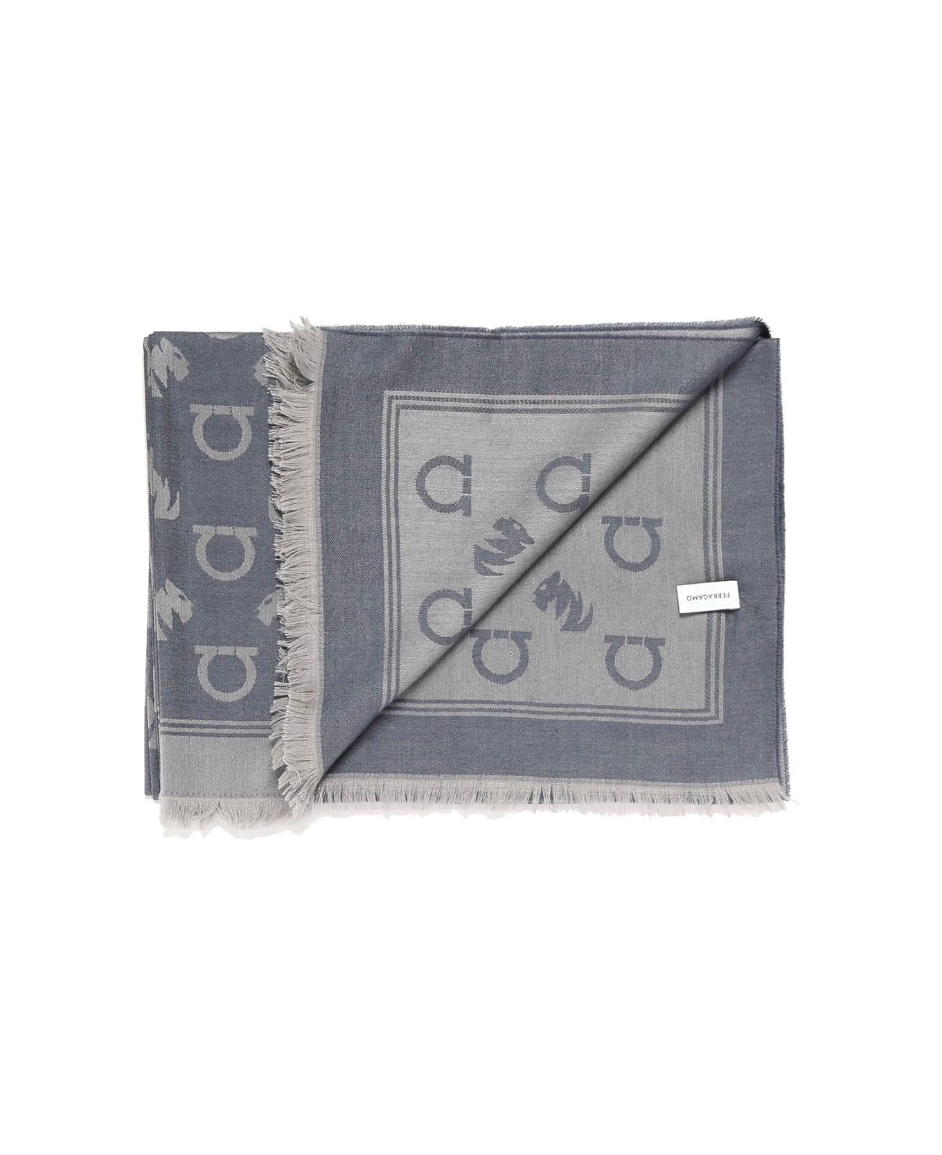 Ferragamo Gancini Square Stole - Blue