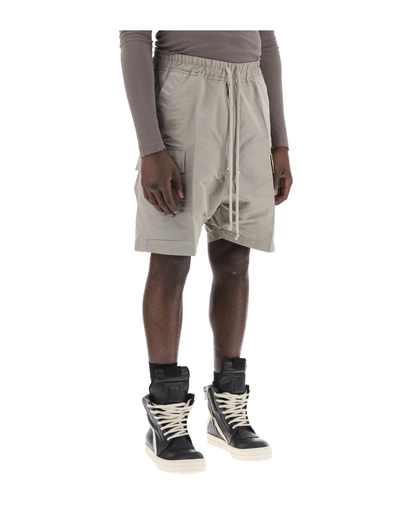 Rick Owens Cargobela Shorts Shorts In Grey Polyester - PEARL (Grey)