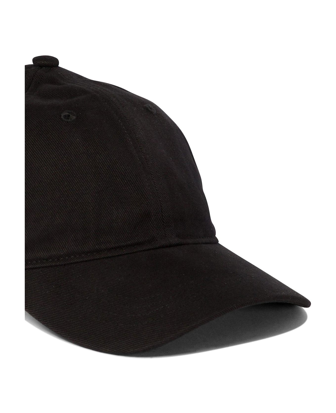 Acne Studios Logo Embroidered Curved Peak Cap - Black