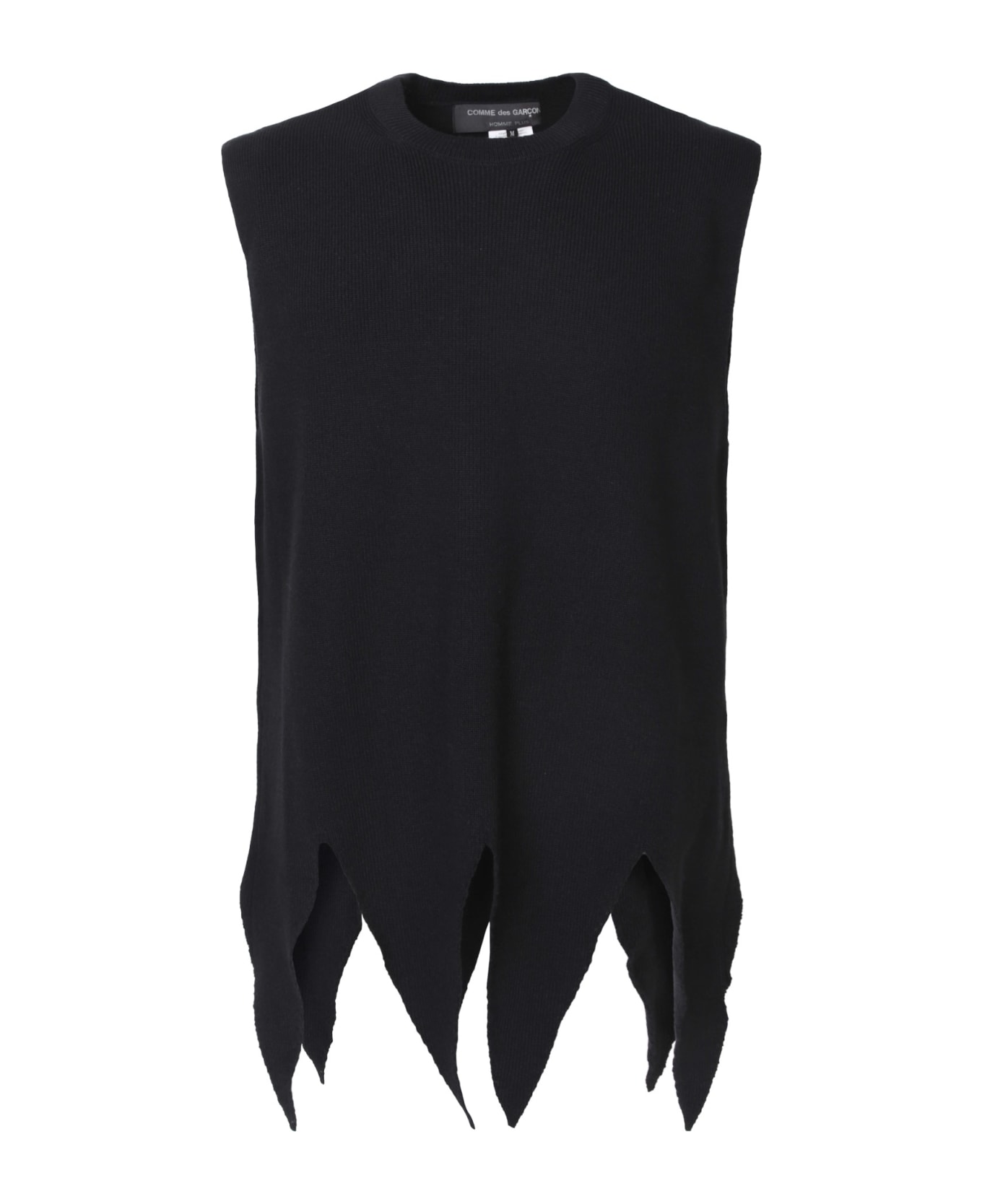 Comme Des Garçons Homme Plus Asymmetric Hem Black Waistcoat - Black