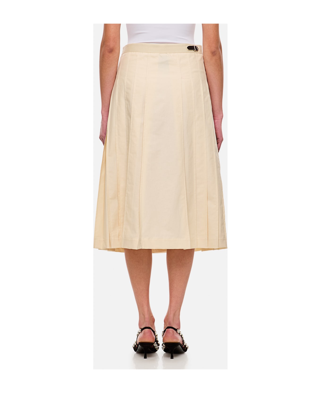 Durazzi Milano Pleated Midi Kilt - Beige