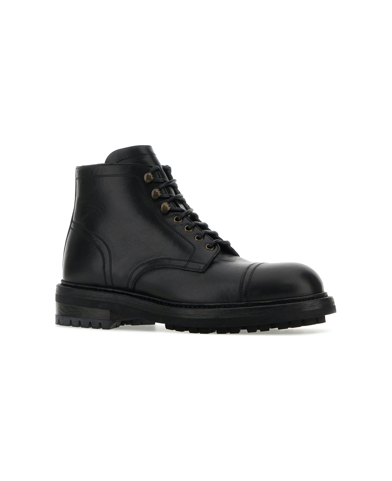 Dolce & Gabbana Black Leather Re-edition Ankle Boots - 80999