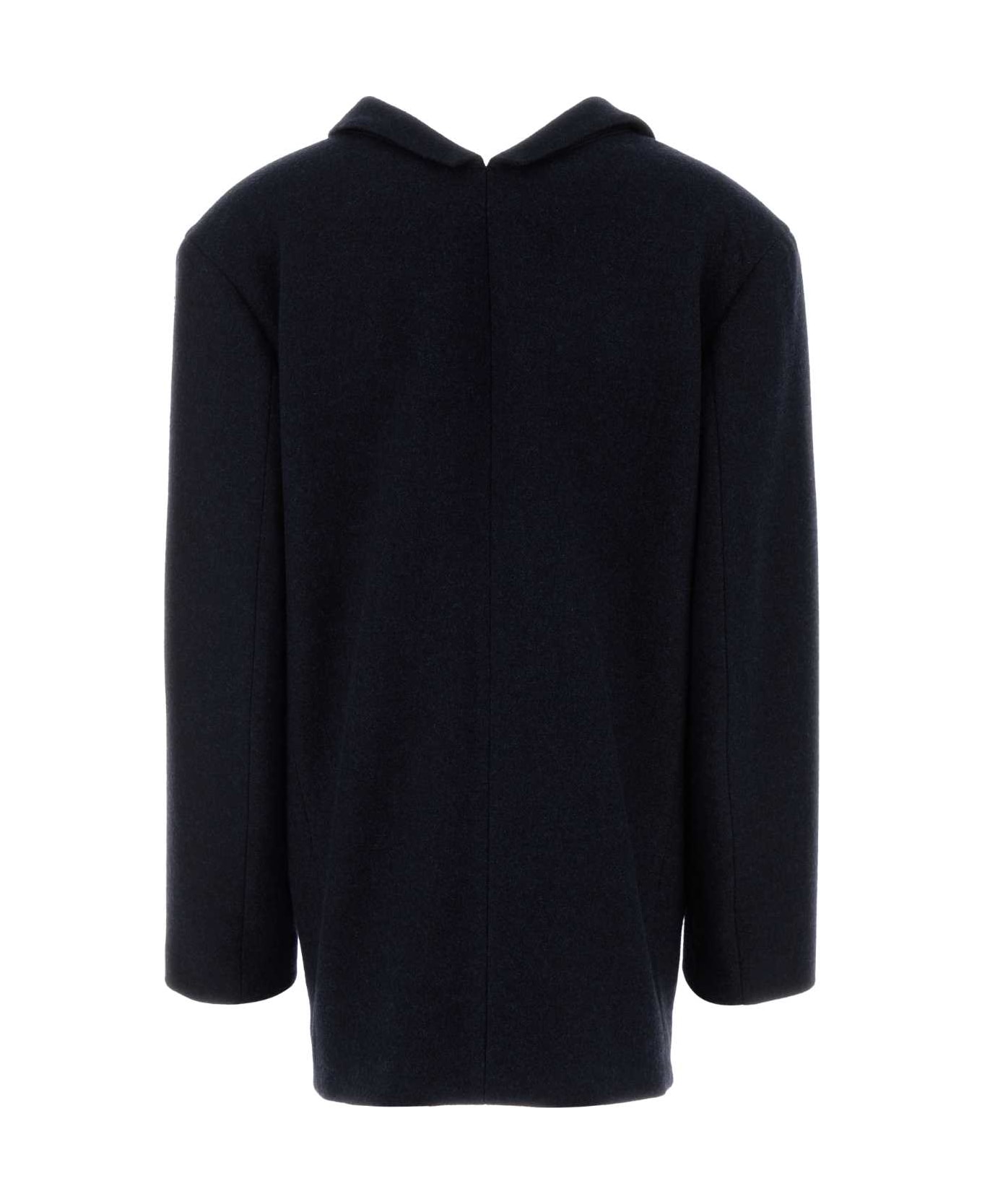 Prada Dark Blue Wool Coat - BLEU