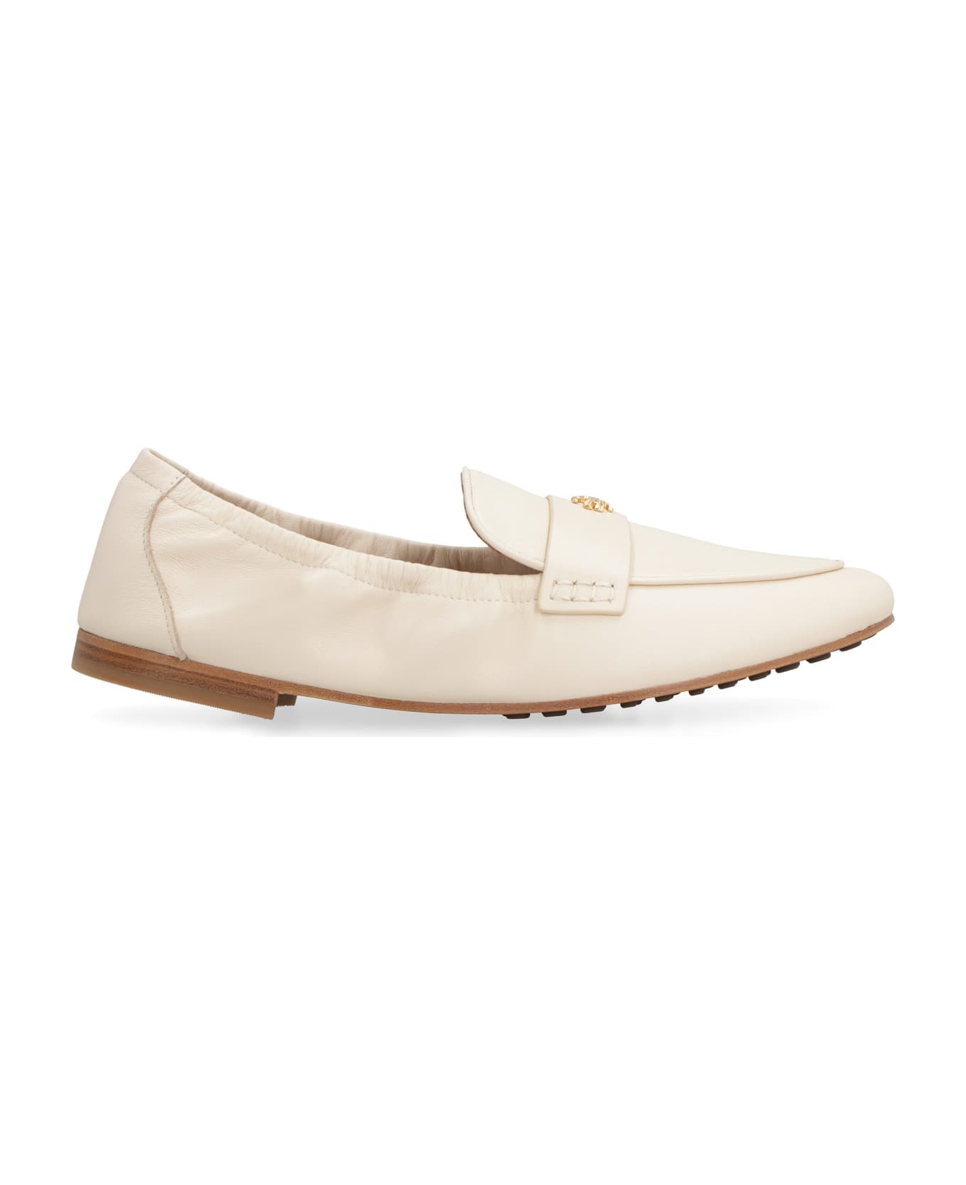 Tory Burch Leather Ballet Loafer - panna