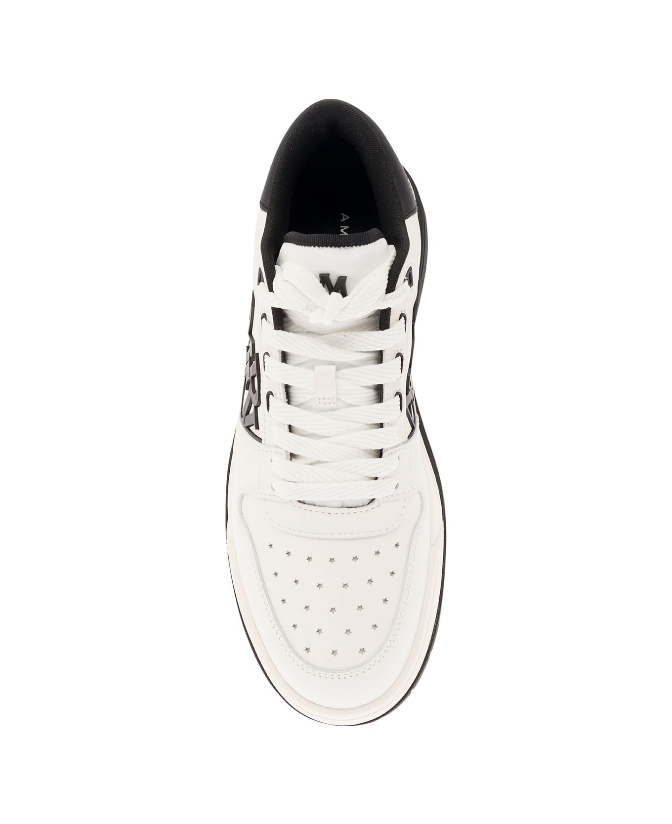 AMIRI White Low Top Sneakers With Contrasting Logo Lettering In Cotton Man - White