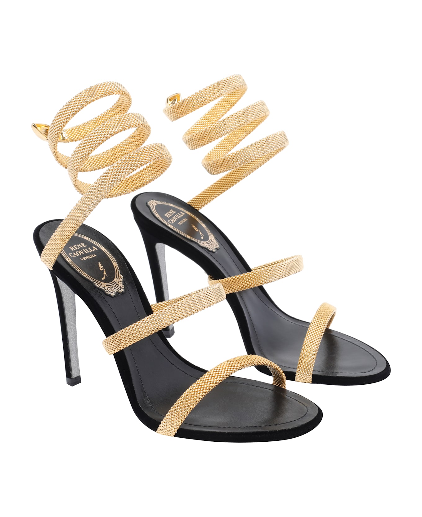 René Caovilla Cleo Pump Sandals - Black
