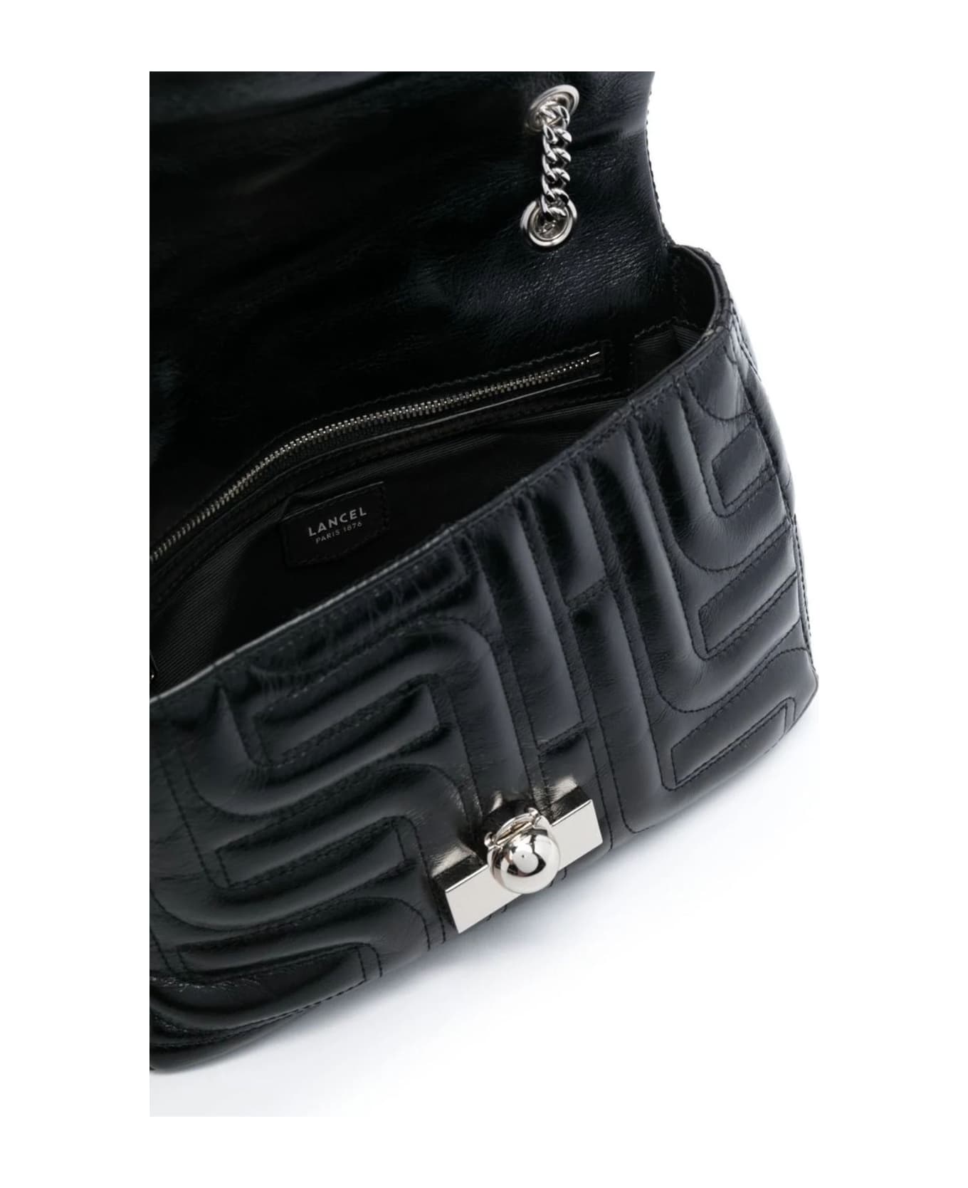 Lancel Jet Black Calf Leather Shoulder Bag - Black