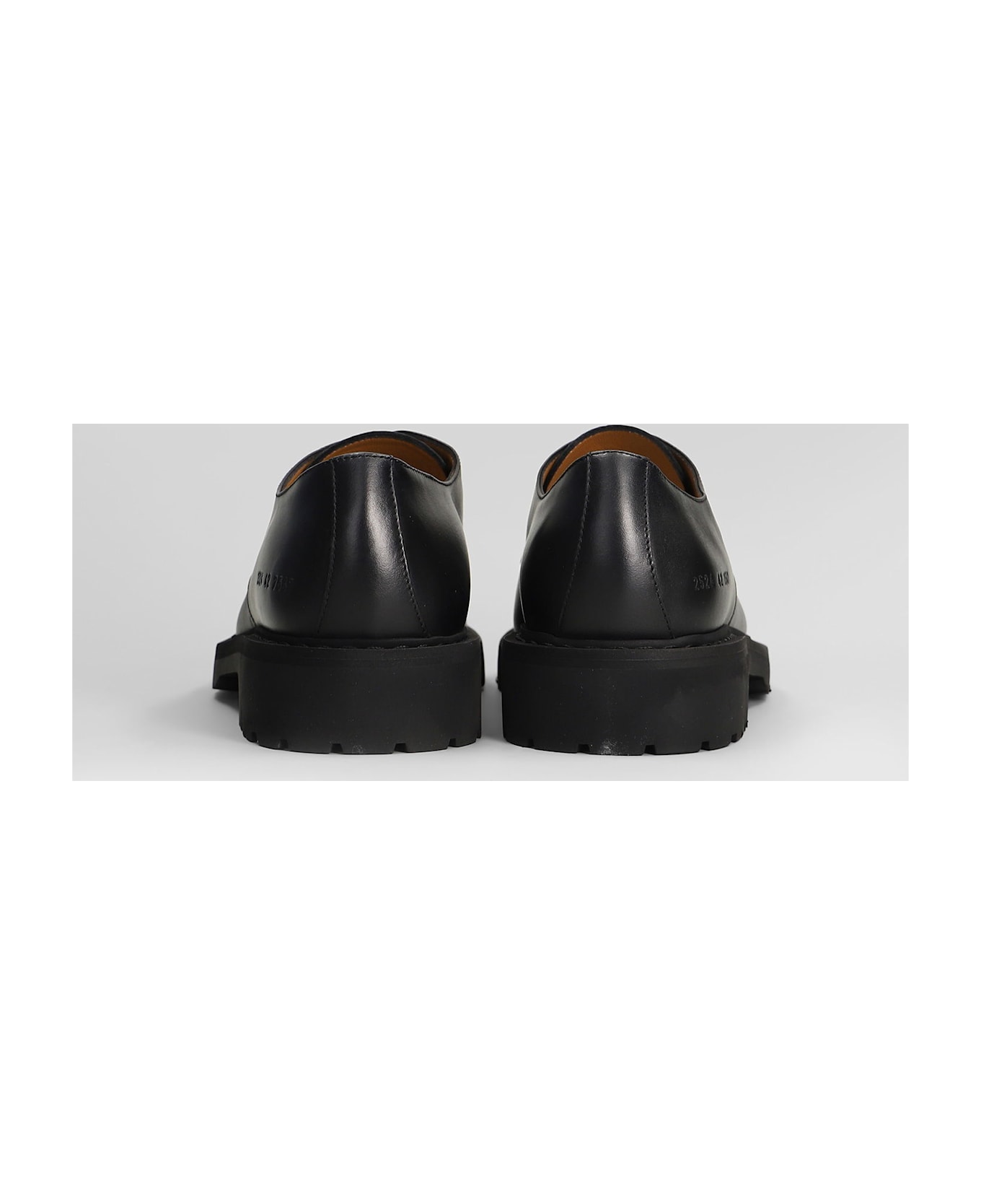 Common Projects Derby Lace Up Shoes In Black Leather - black