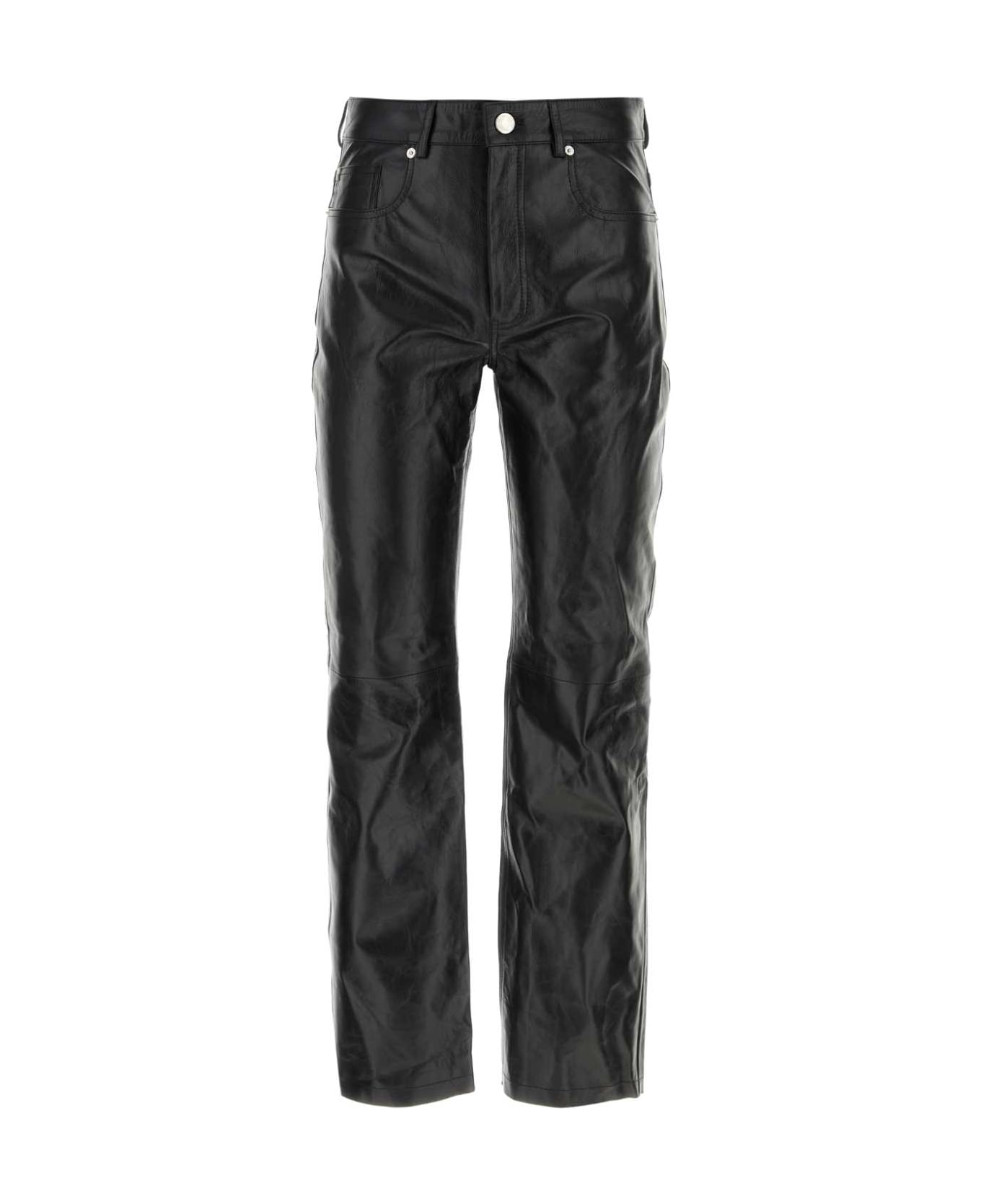 Ami Alexandre Mattiussi Black Leather Pant - BLACK
