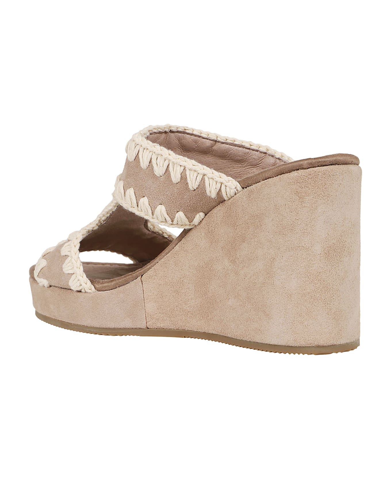 Mou Wedge Plain Suede - Psan Pink Sand