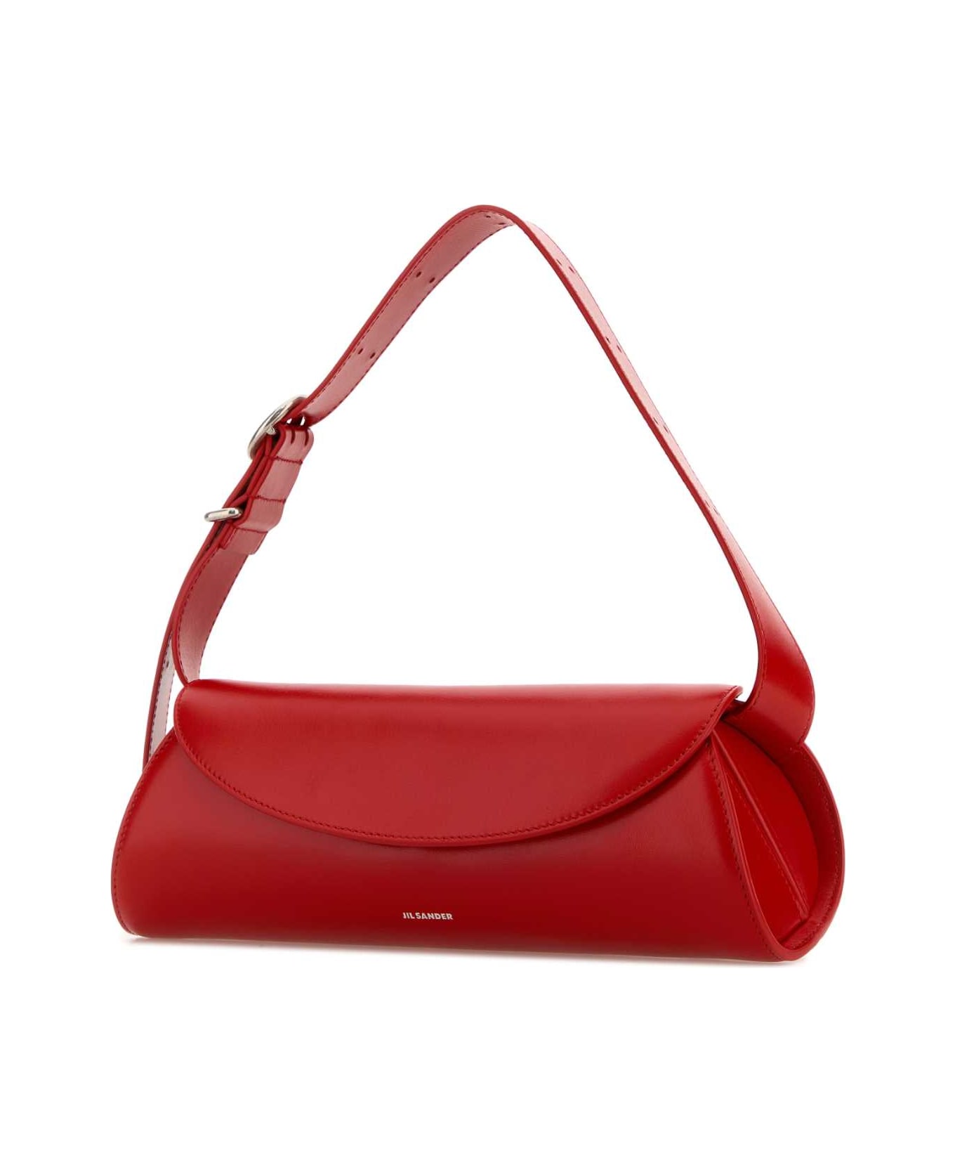 Jil Sander Red Leather Small Cannolo Crossbody Bag - RED