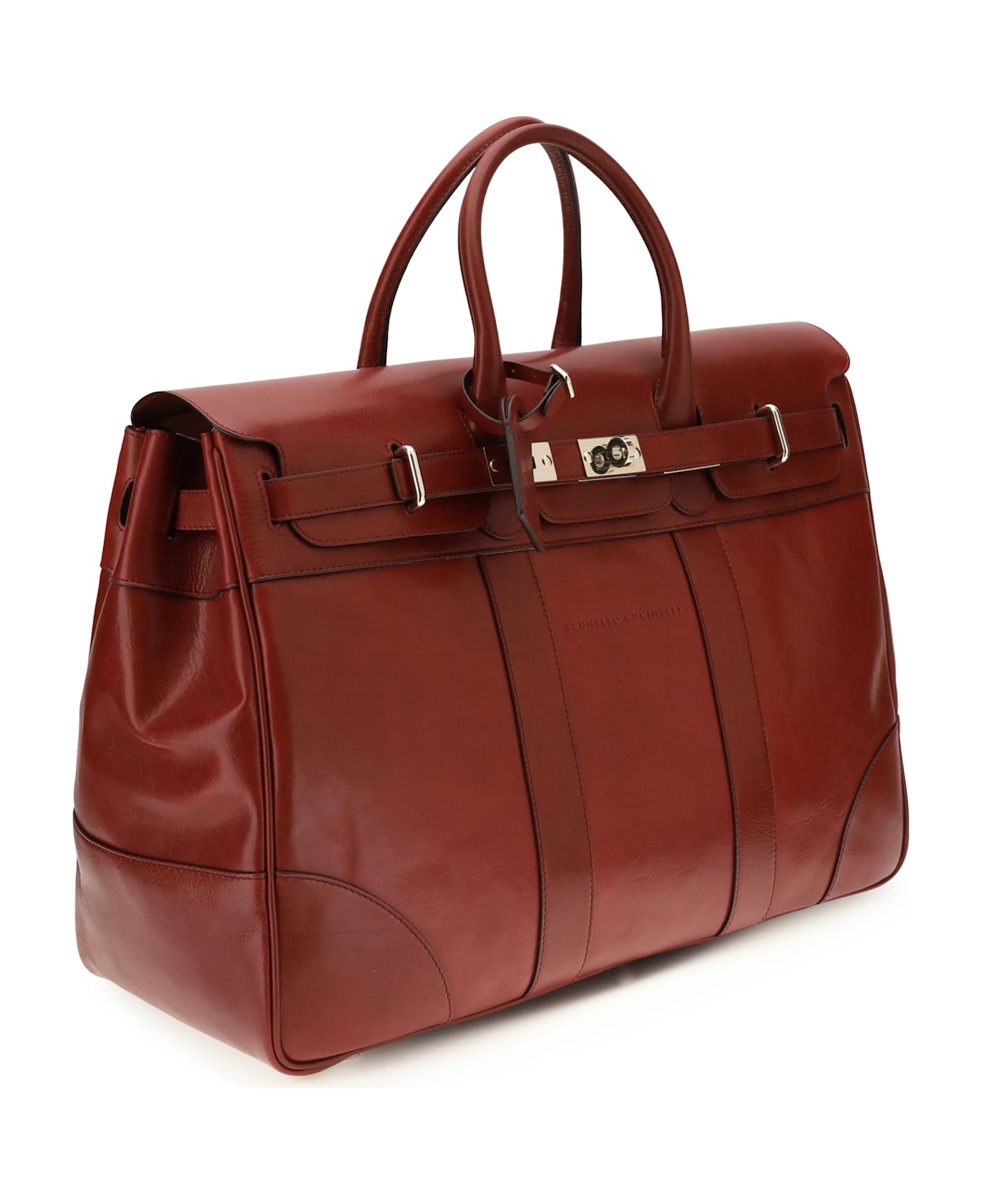 Brunello Cucinelli Leather Country Travel Bag