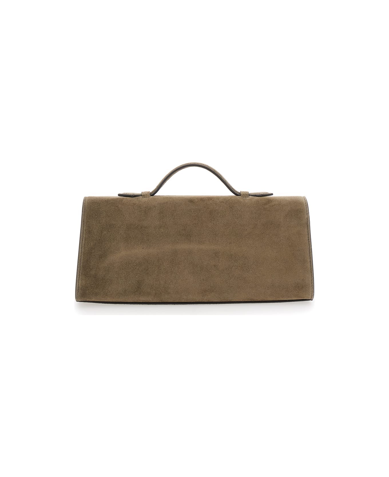 Savette Slim Symmetry Pochette In Suede - Brown