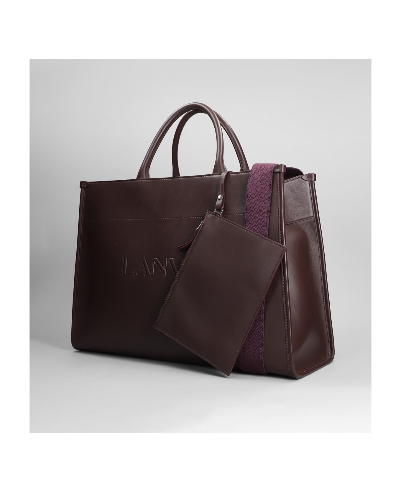 Lanvin Tote In Viola Leather - Viola