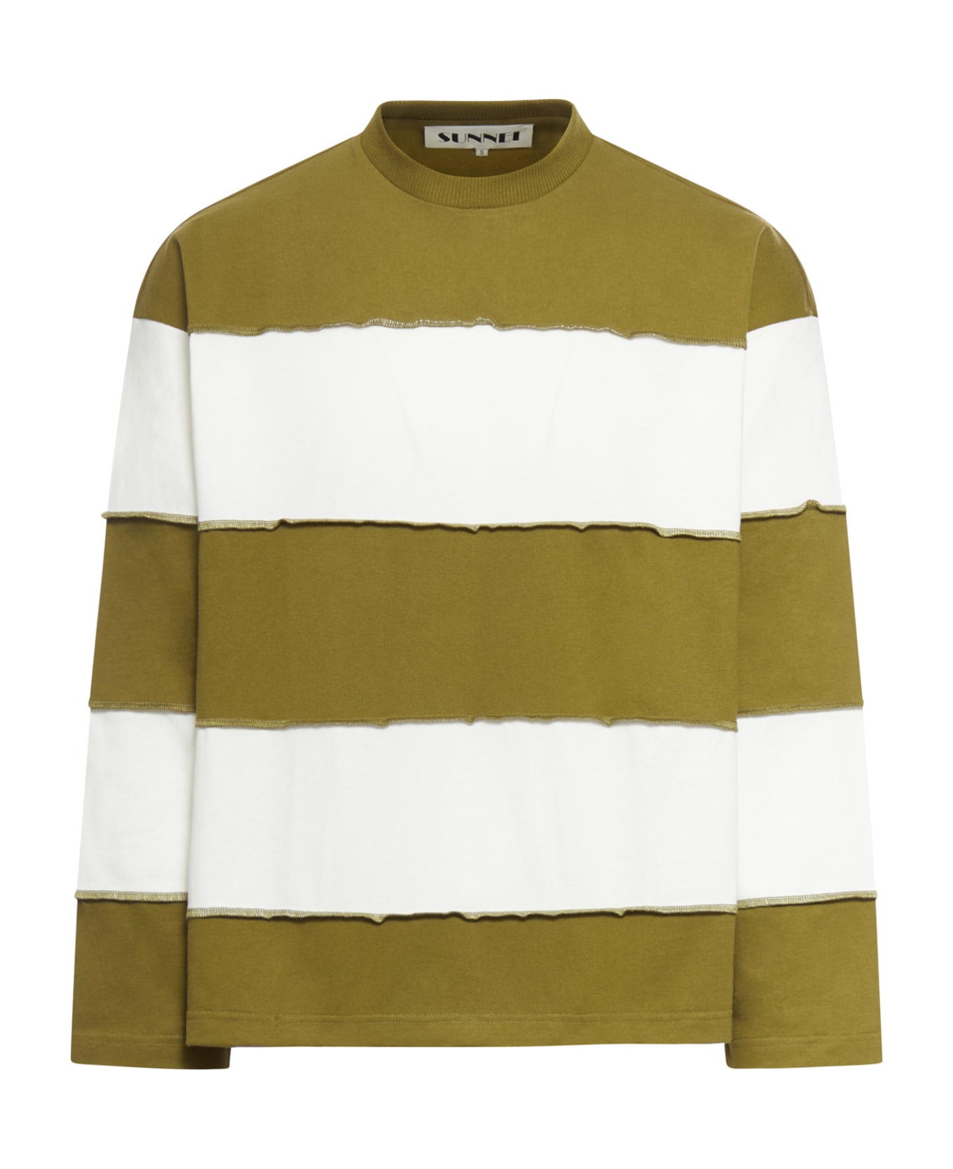 Sunnei Longsleeve Over W Cuts - Olive Green Offwhite St