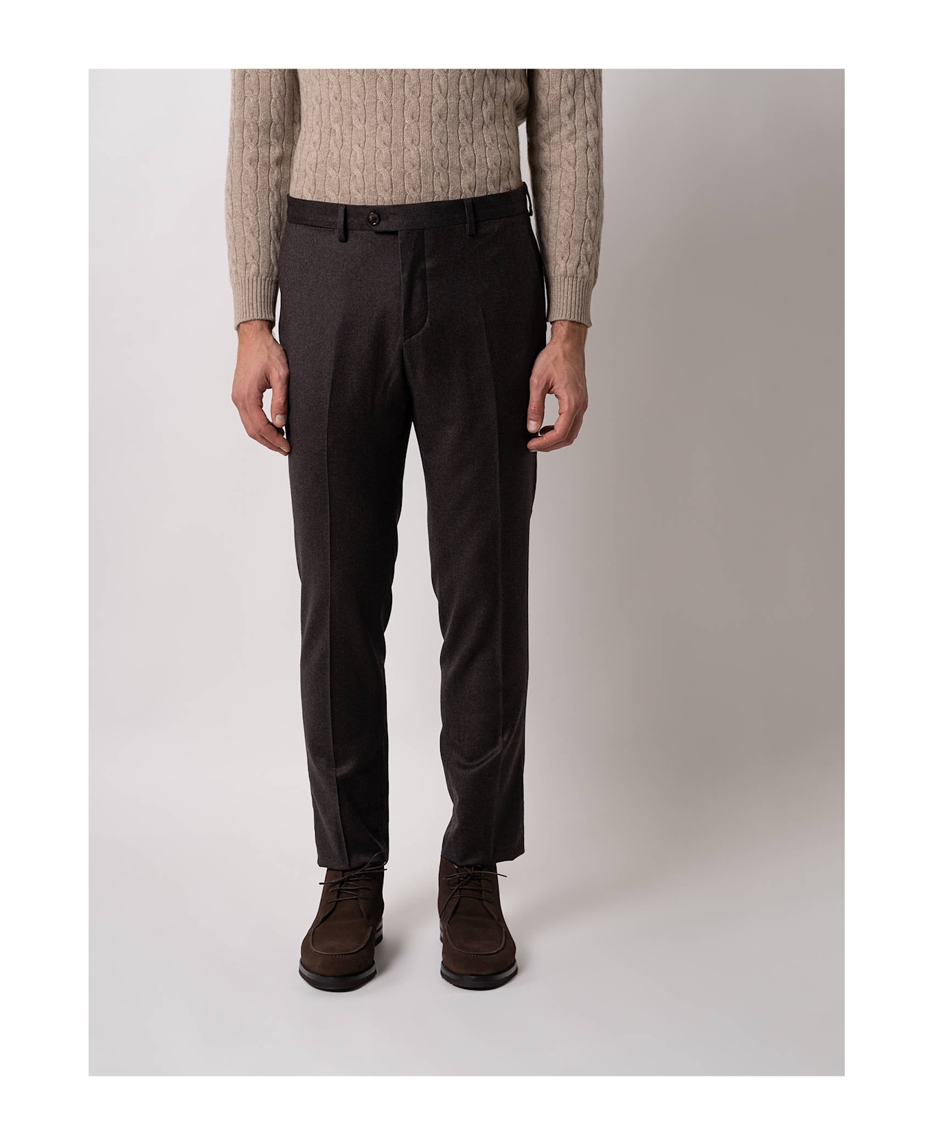 Larusmiani Velvet Trousers Howard Pants - Brown