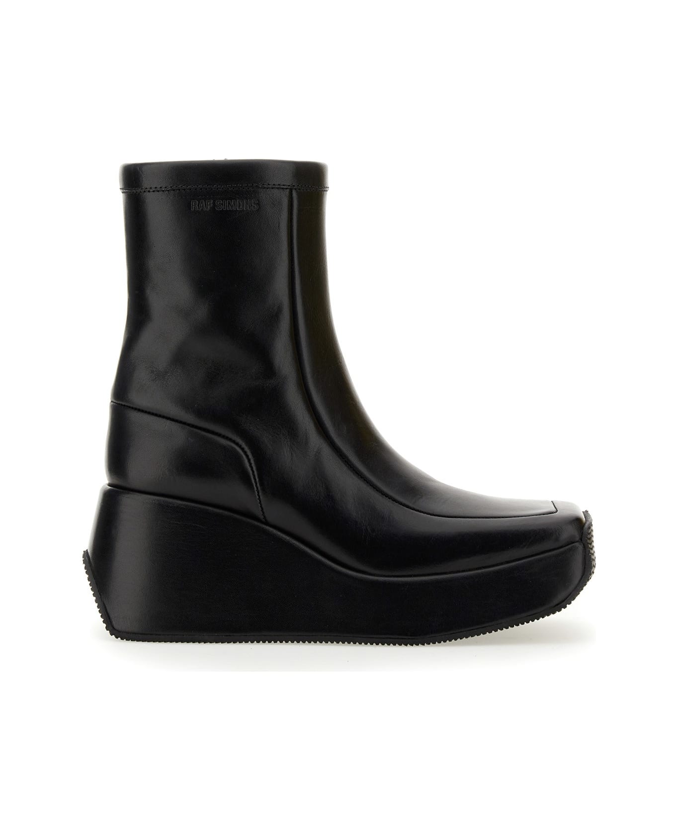 Raf Simons Ankle Boot With Square Toe - NERO