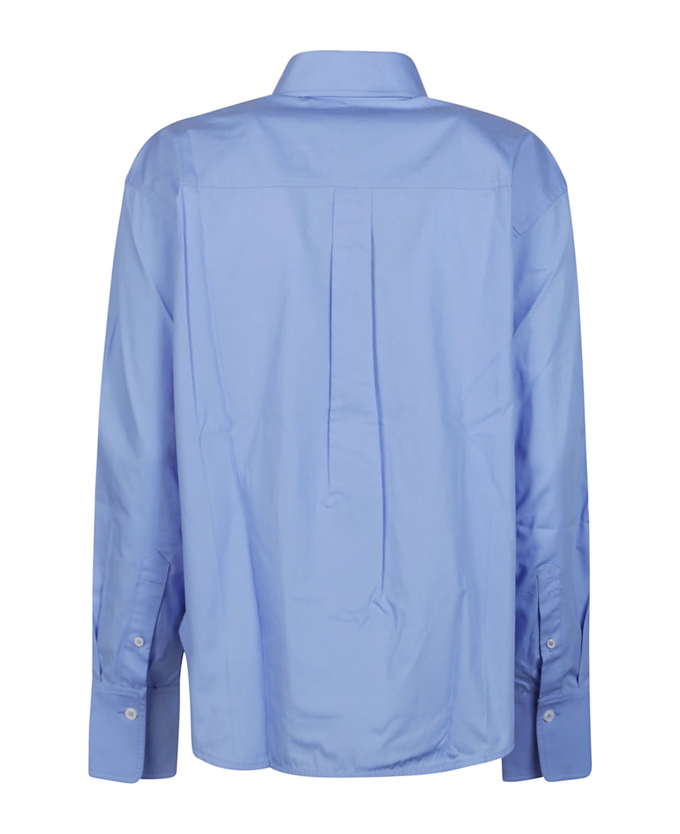 Victoria Beckham Cropped Long Sleeve Shirt - Oxford Blue
