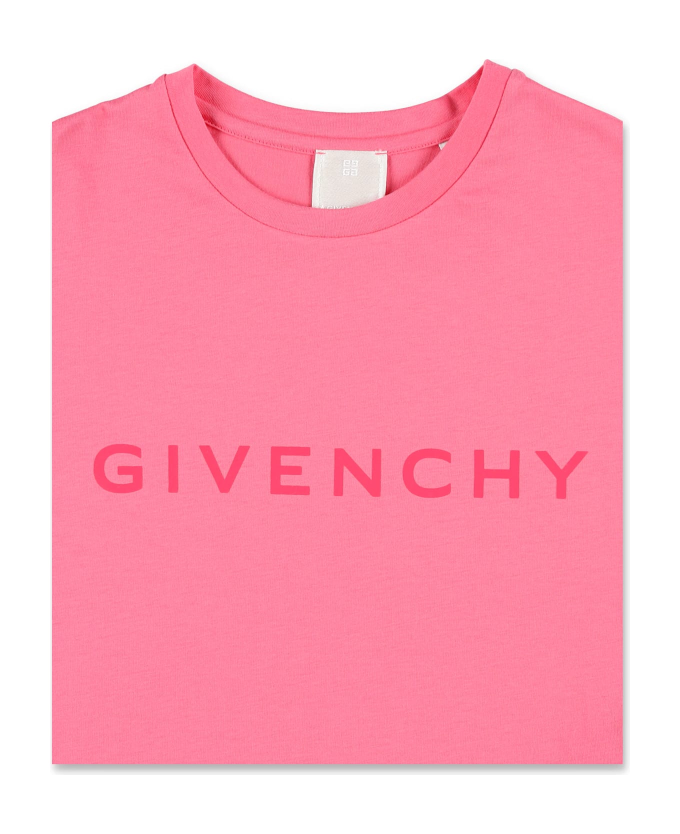 Givenchy Kid - Logo Print Cropped T-shirt - FUCHSIA