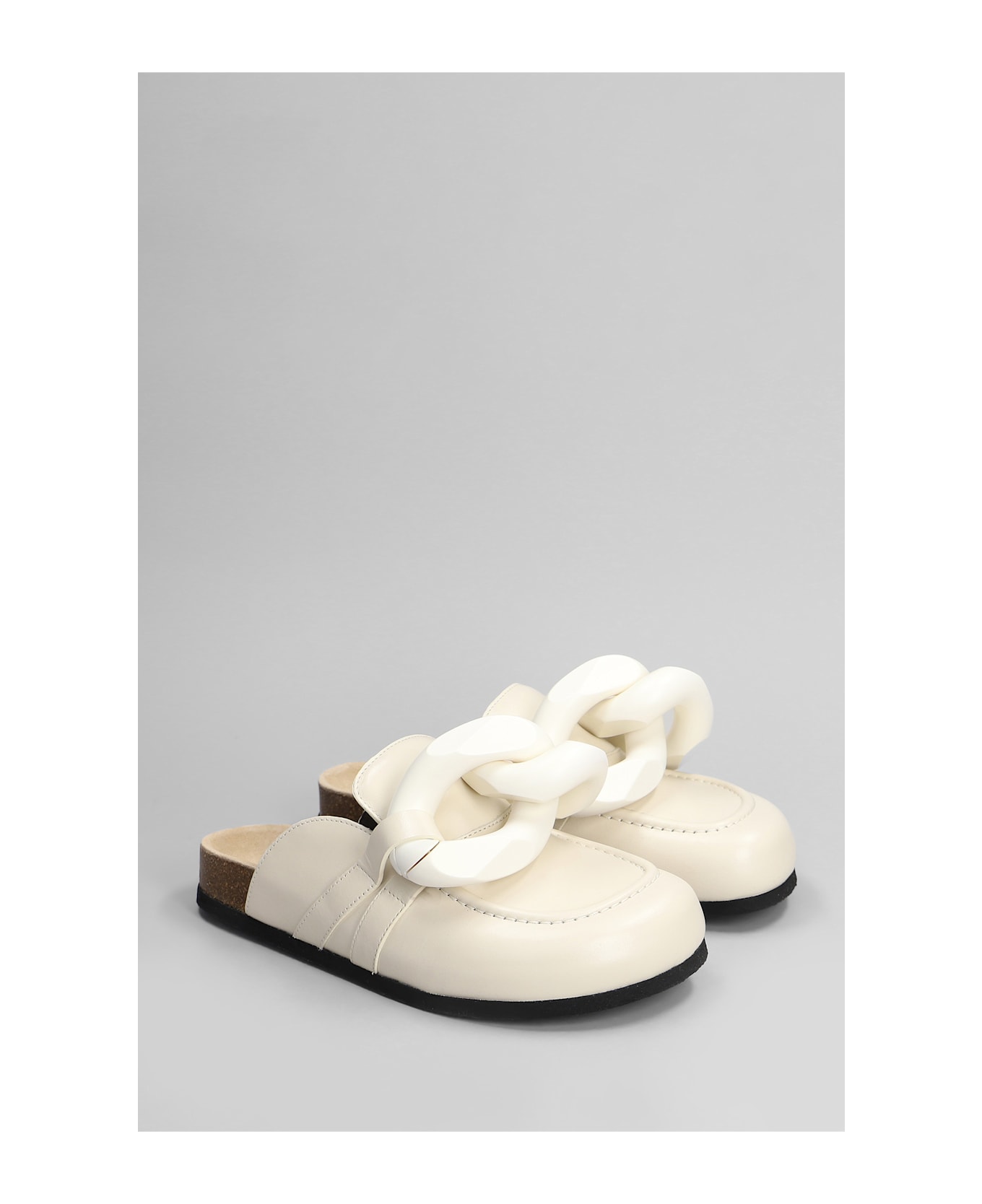 J.W. Anderson Slipper-mule In White Leather - white