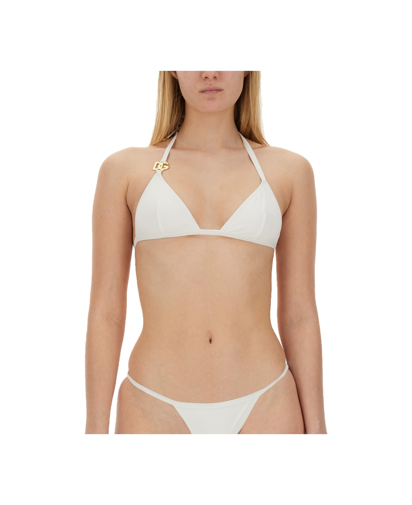 Dolce & Gabbana Costume Bikini Con Logo - WHITE