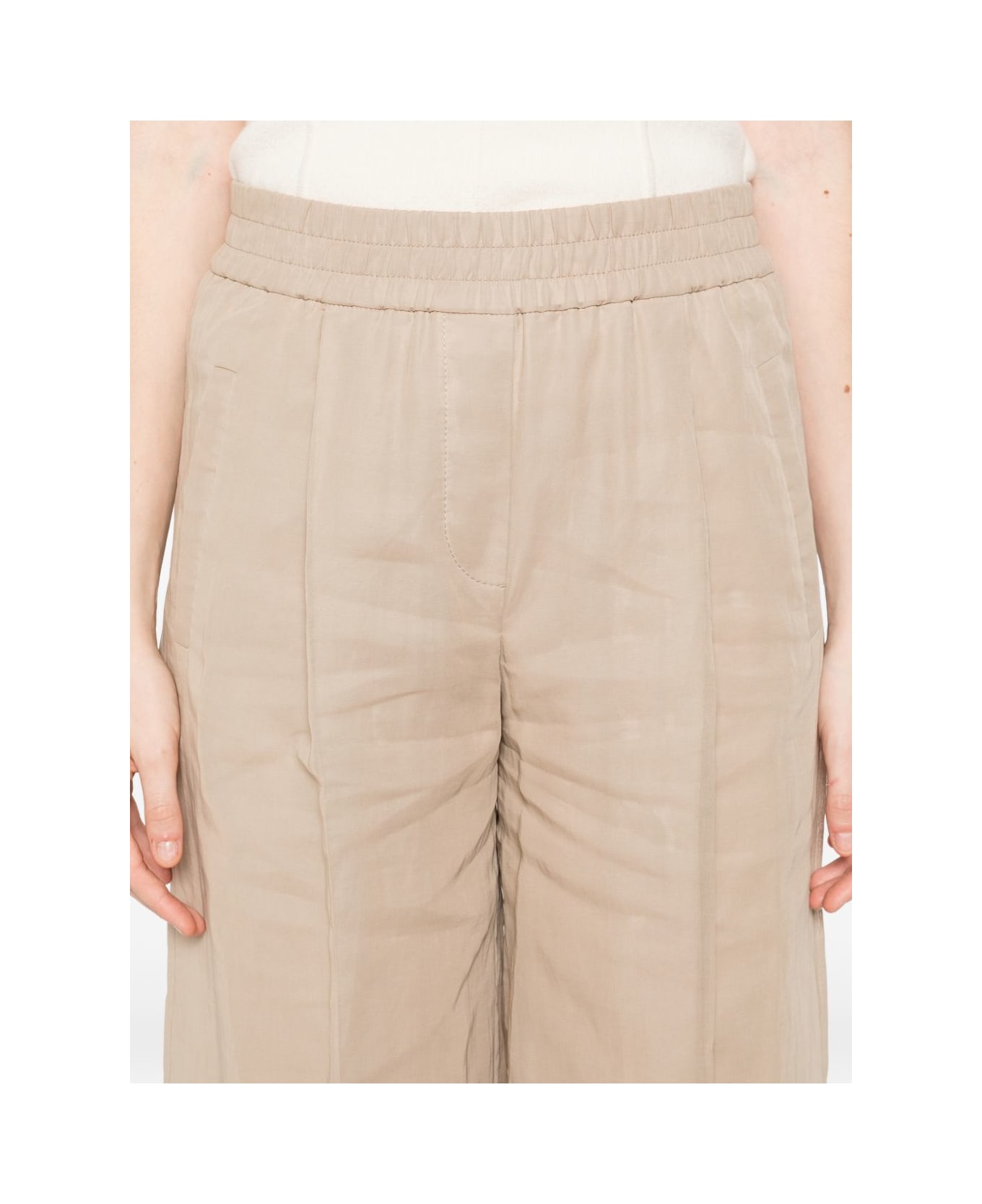 Brunello Cucinelli Cotton Trousers - Beige
