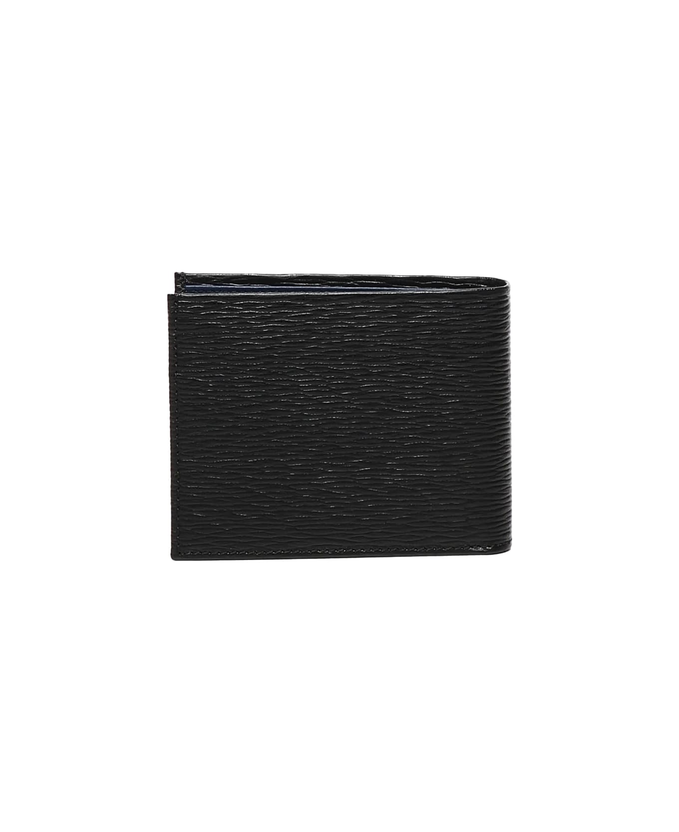 Ferragamo Gancini Wallet In Calfskin - Black