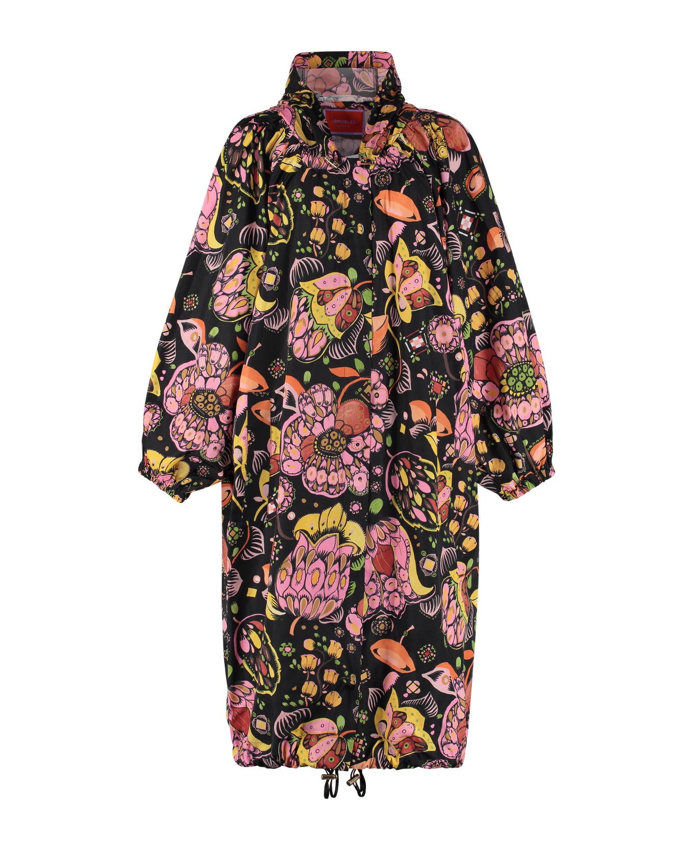 La DoubleJ Hooded Techno Fabric Raincoat - Multicolor