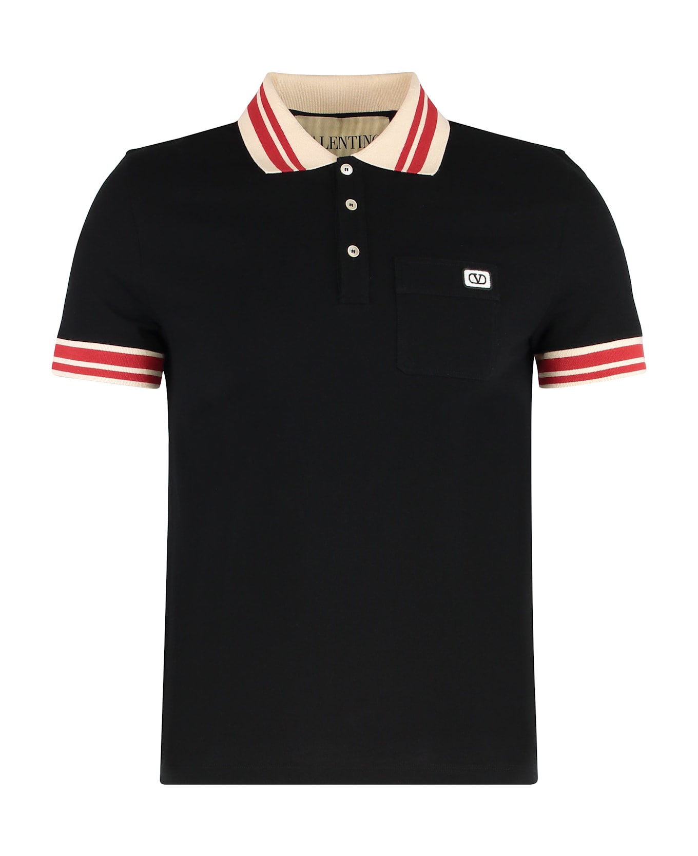 Valentino Garavani Cotton-piqué Polo Shirt - black