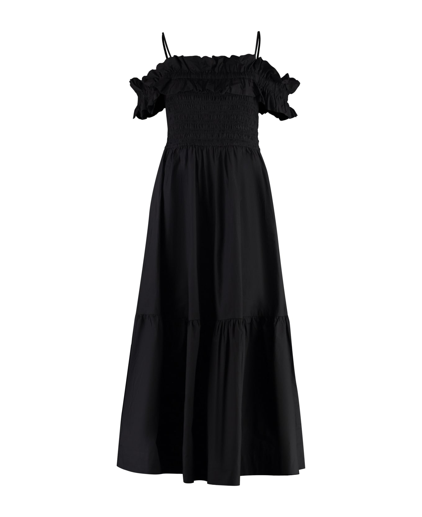 Ganni Poplin Dress - black