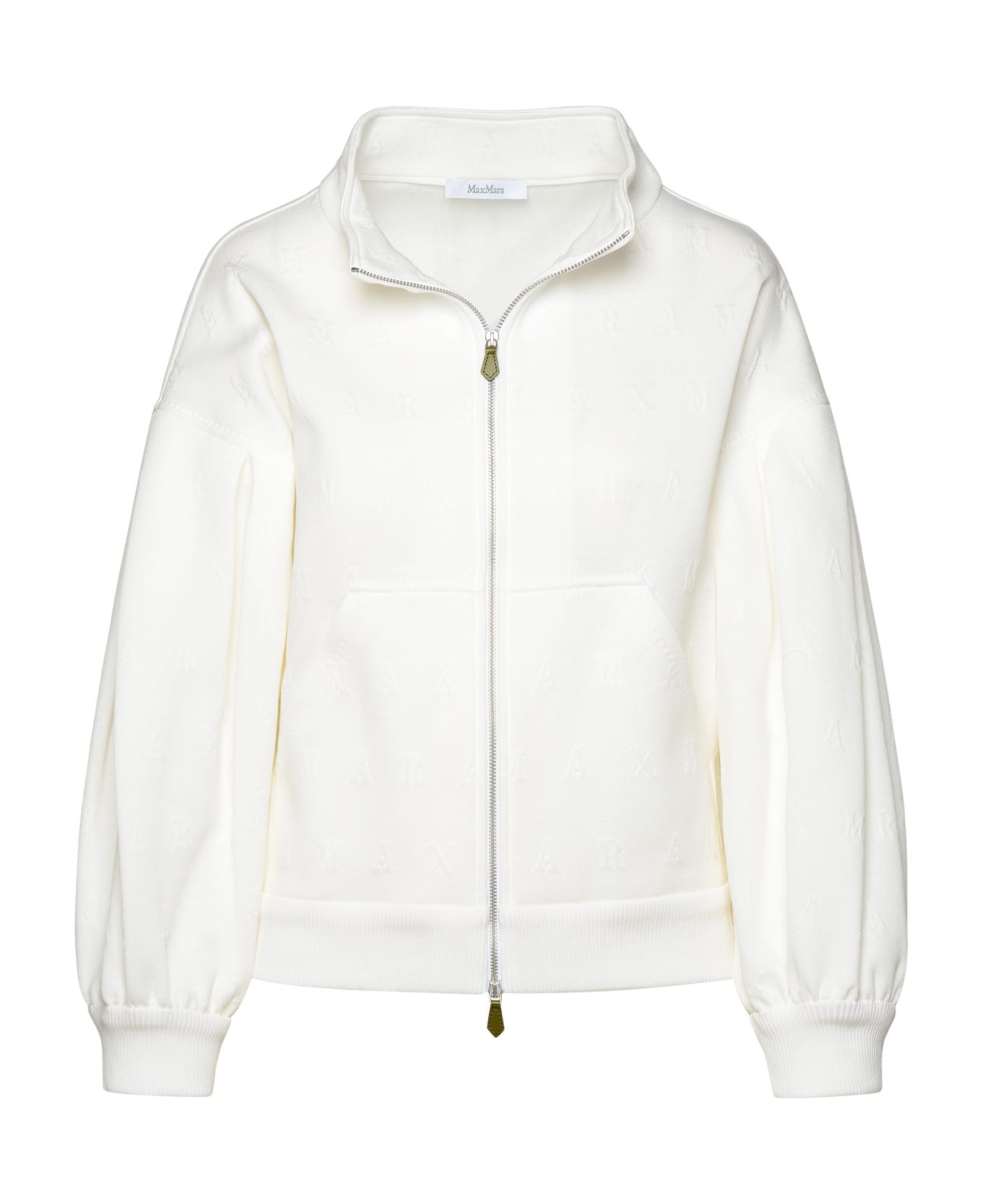 Max Mara 'gastone' Crop Jacket In White Cotton Blend - White