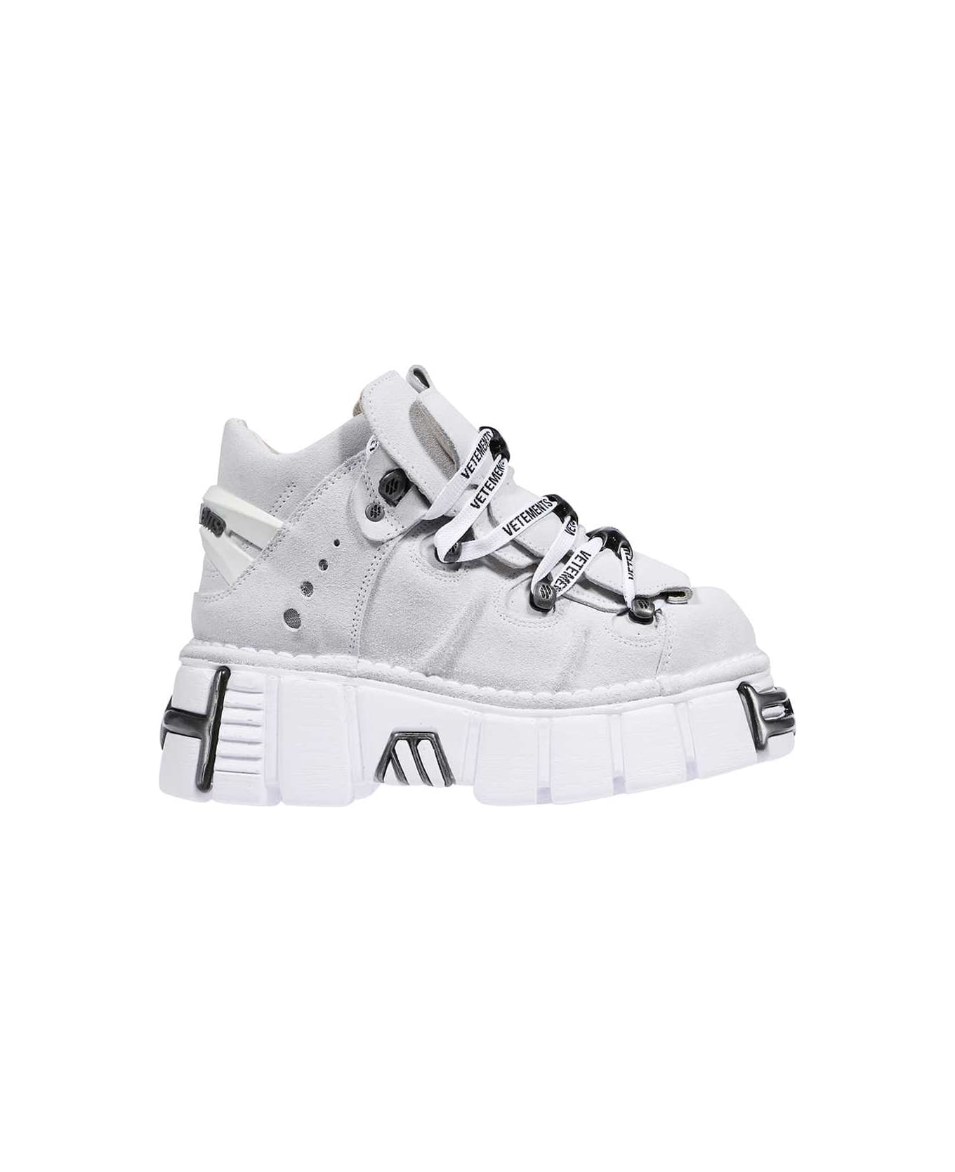 VETEMENTS Leather Platform Sneakers - White