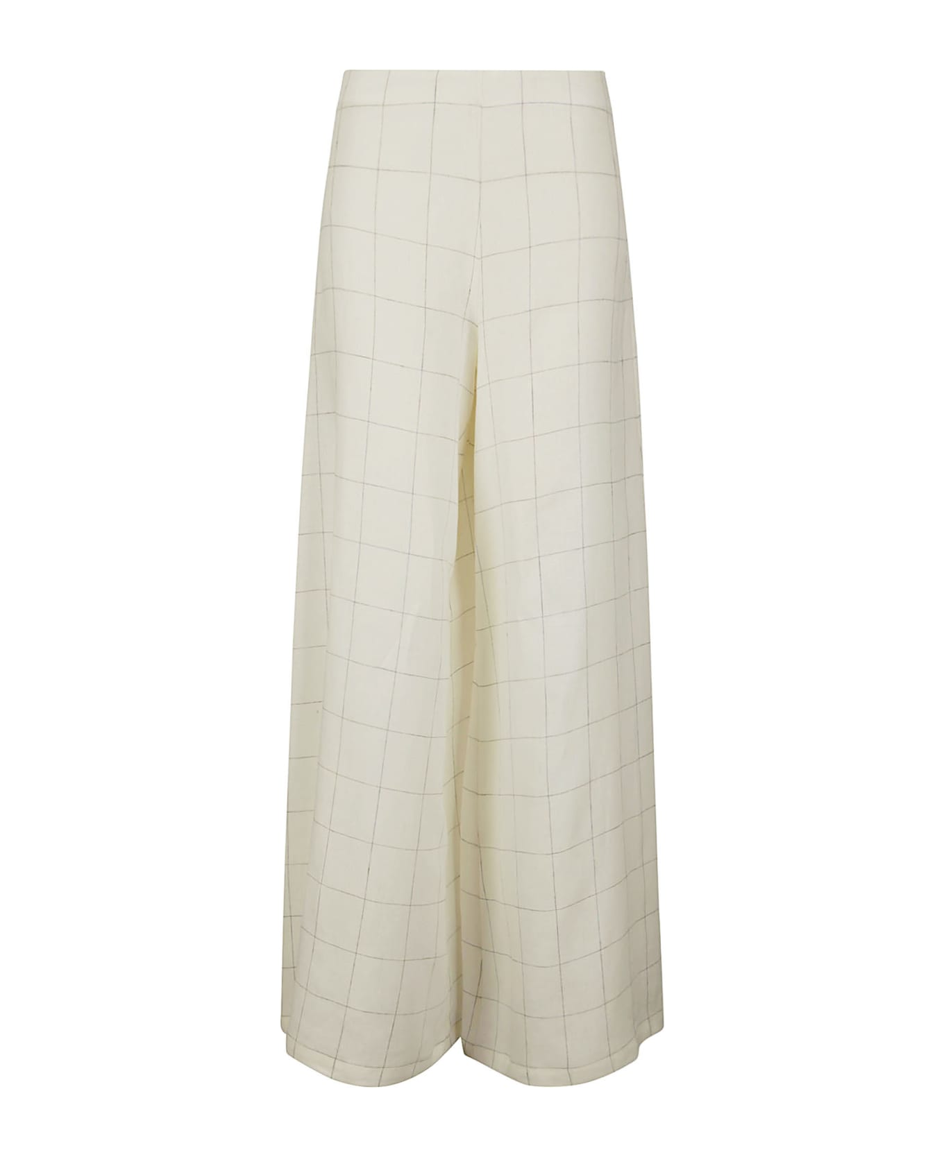 Stefano Mortari Wide Windowed Linen Trousers - CREAM WITH BLACK LINES ボトムス