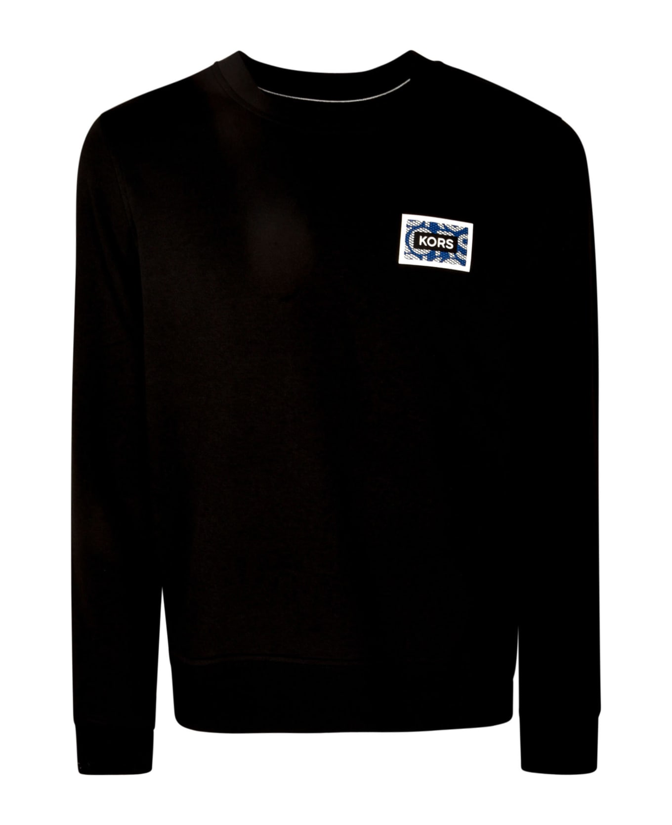 Michael Kors Logo Patched Ribbed Sweatshirt - Black