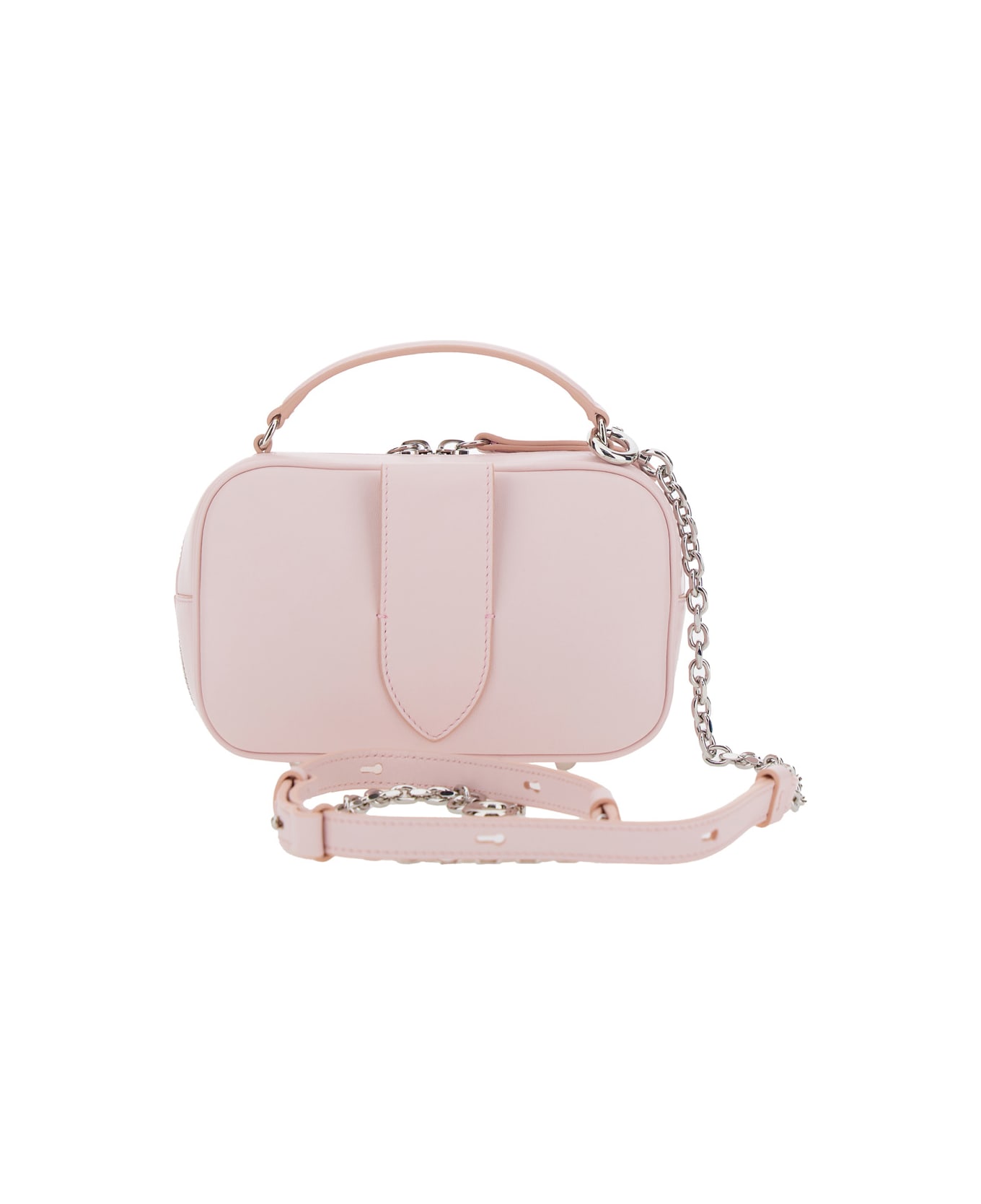 Maison Margiela 'glam Slam' Pink Handbag With Logo Plate And Quilted Design In Leather Woman - Pink