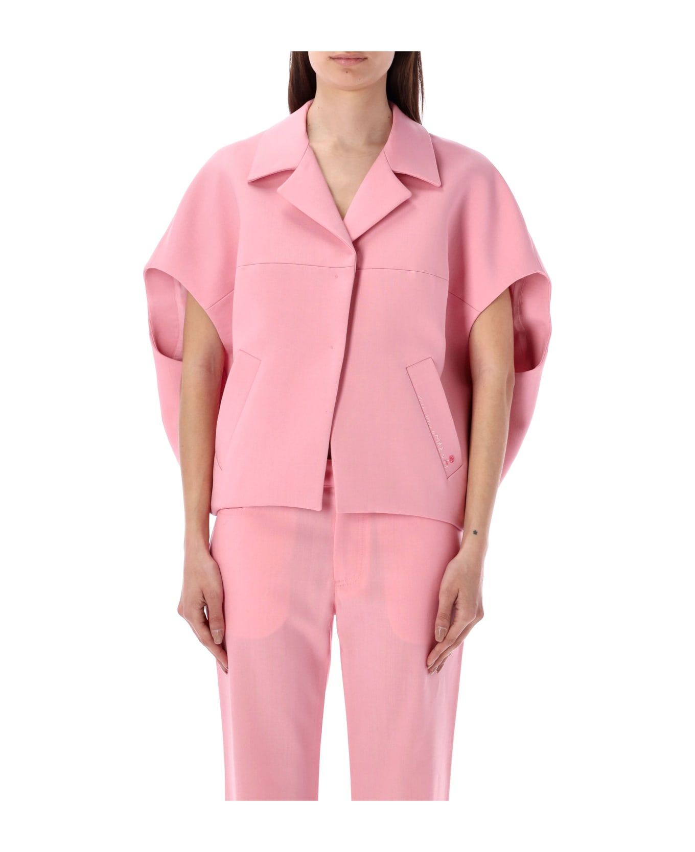 Marni Sleeveless Cady Jacket - Pink Gummy コート＆ジャケット