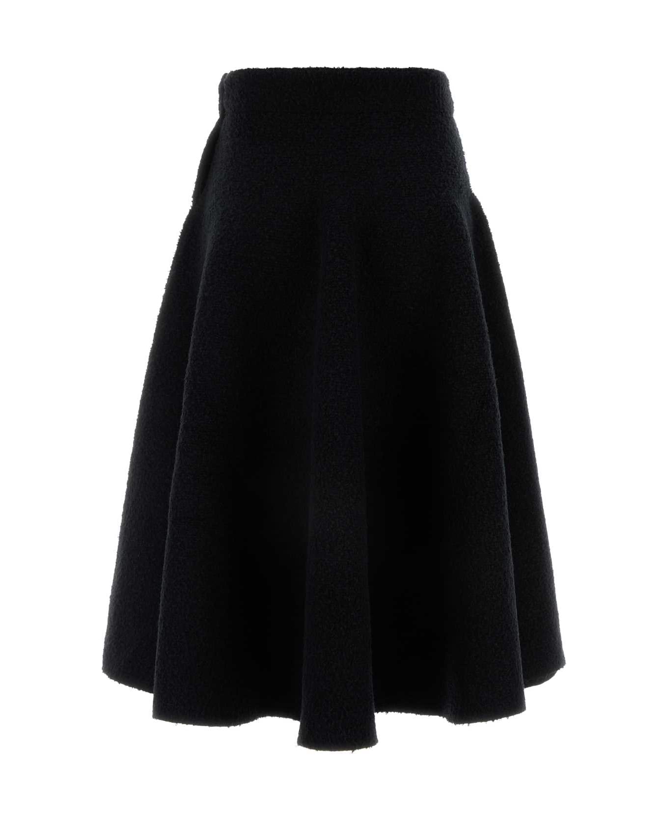 Bottega Veneta Black Stretch Cotton Blend Skirt - Black