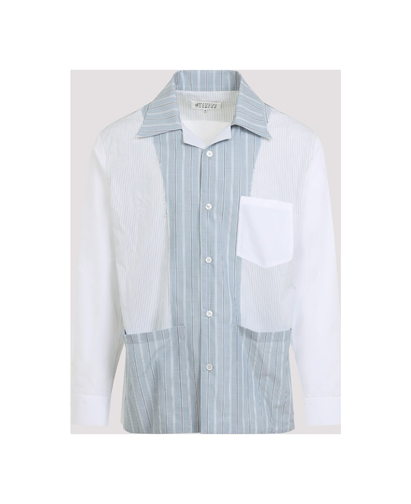 Maison Margiela Cotton Shirt - White Striped Blue