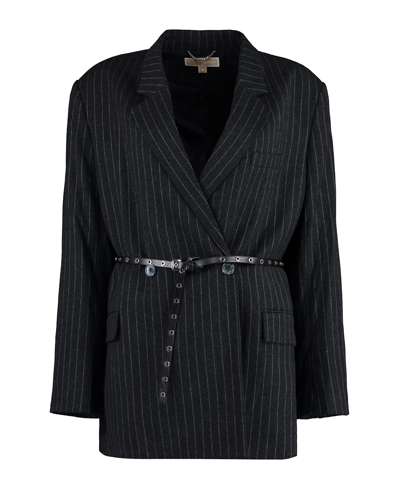 MICHAEL Michael Kors Pinstripe Double Breasted Blazer - grey