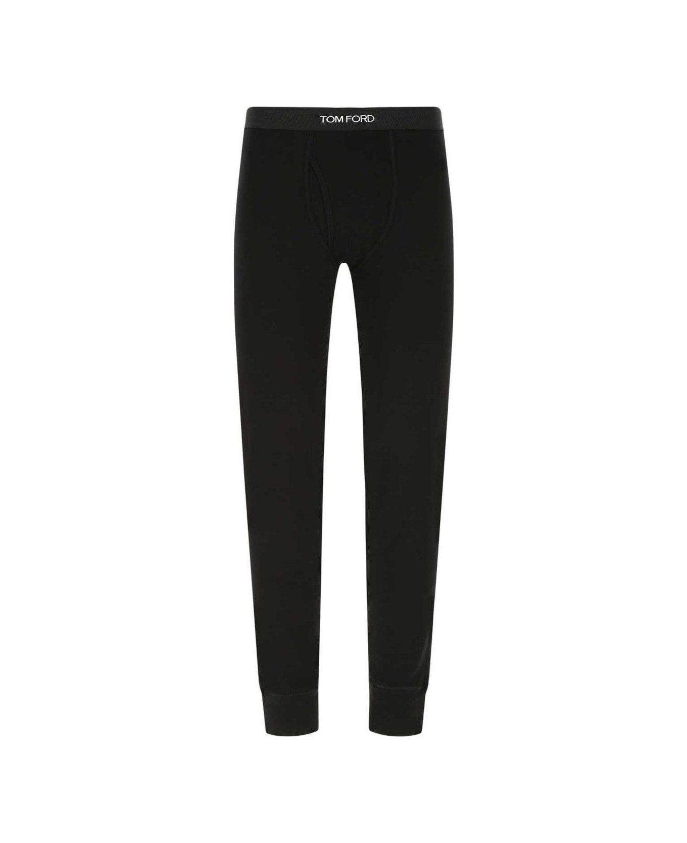 Tom Ford Logo Waistband Slim Cut Leggings - BLACK