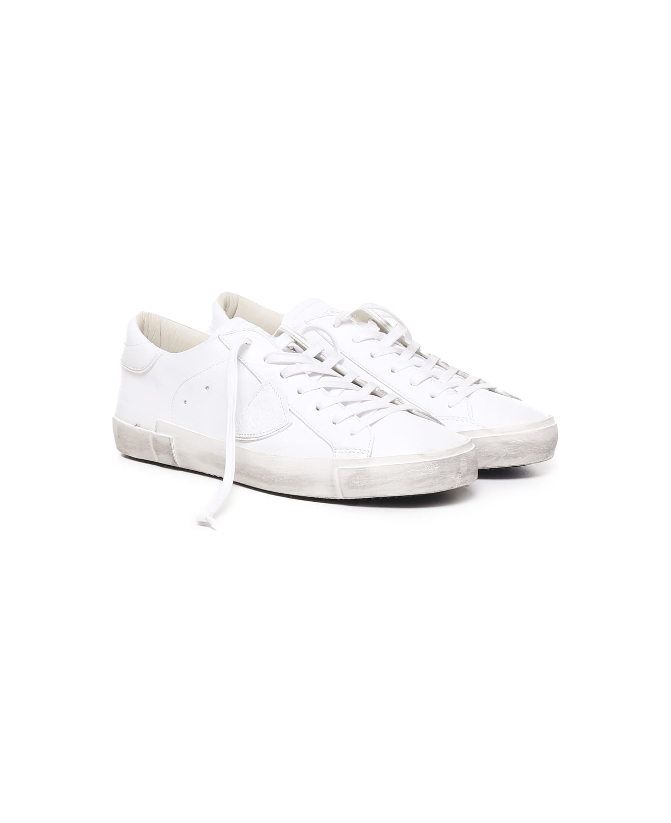 Philippe Model Sneakers With Prsx Lived-in Effect - BASIC_BLANC