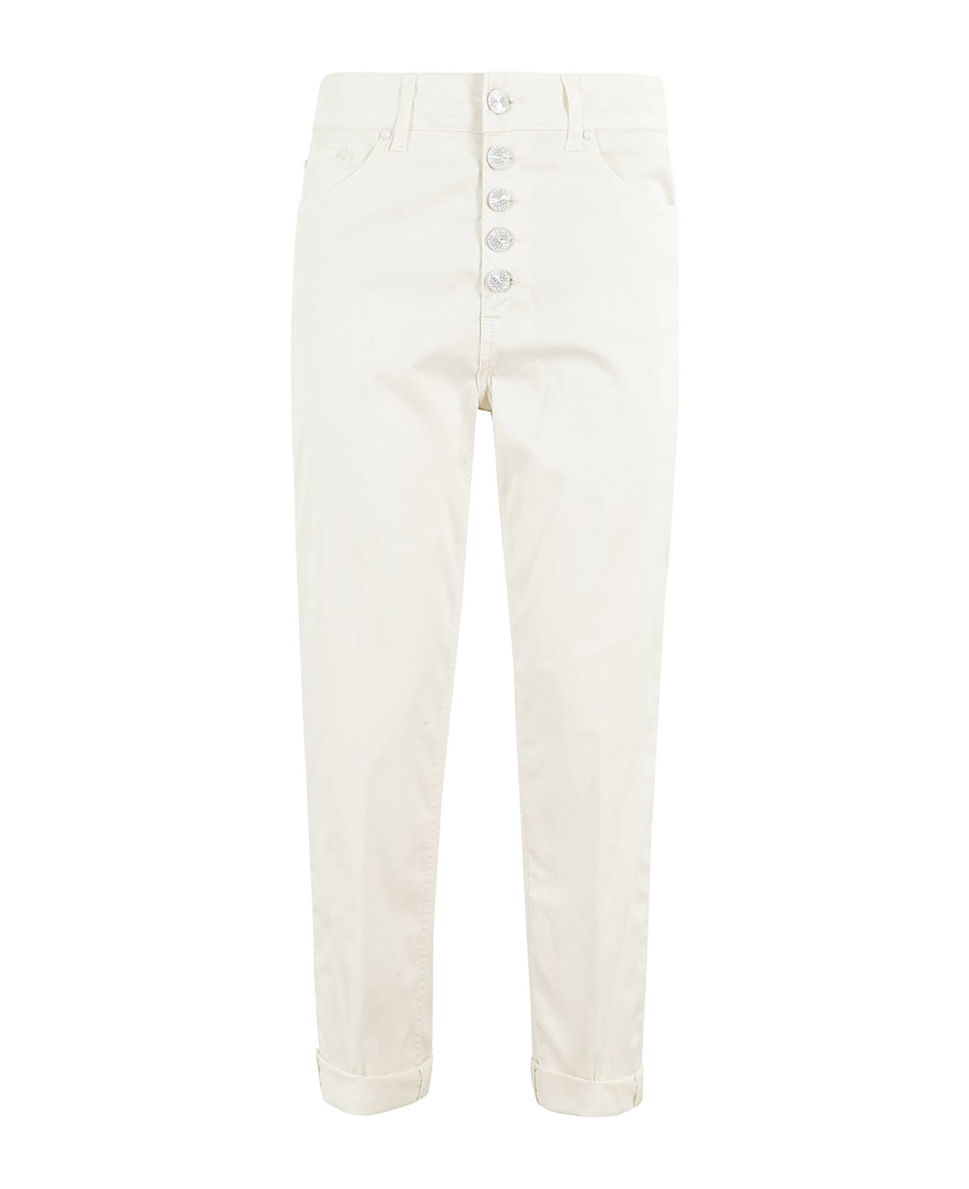 Dondup Buttoned Cropped Jeans - Burro