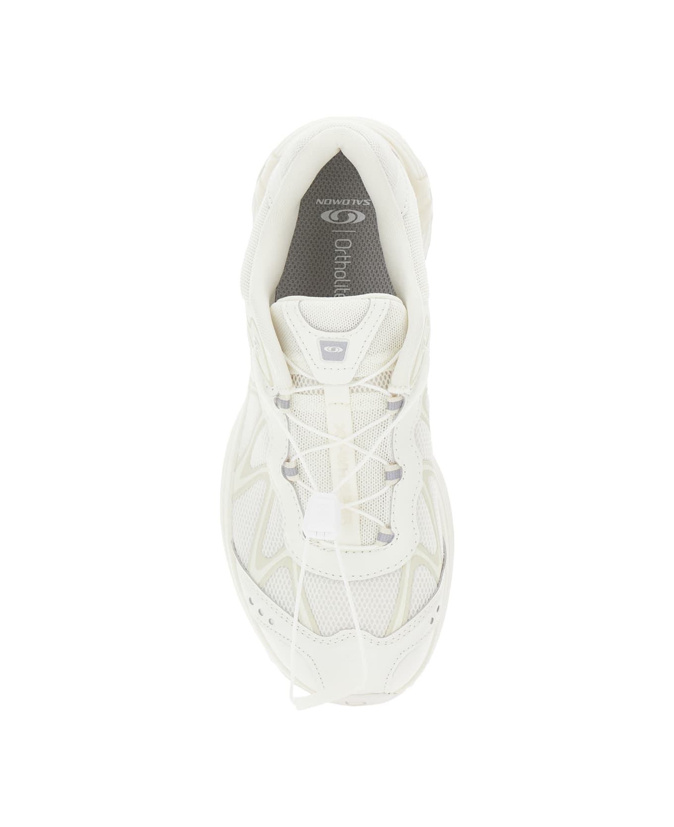Salomon 'xt-whisper' White Sneakers With Printed Logo On The Side And Drawstring Closure In Fabric Unisex - White
