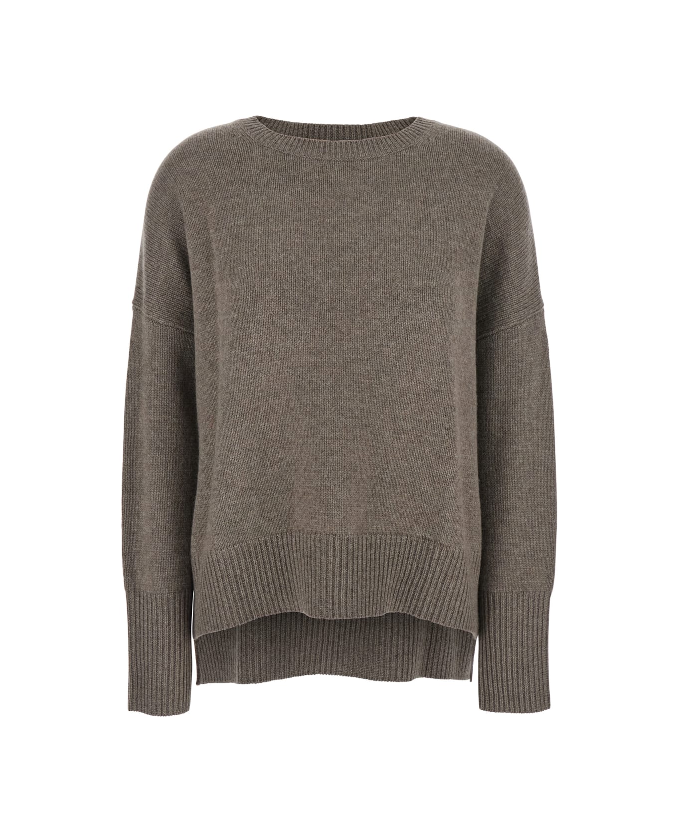 Lisa Yang 
mila
 Grey Sweater With Ribbed Trim In Cashmere Woman - Brown
