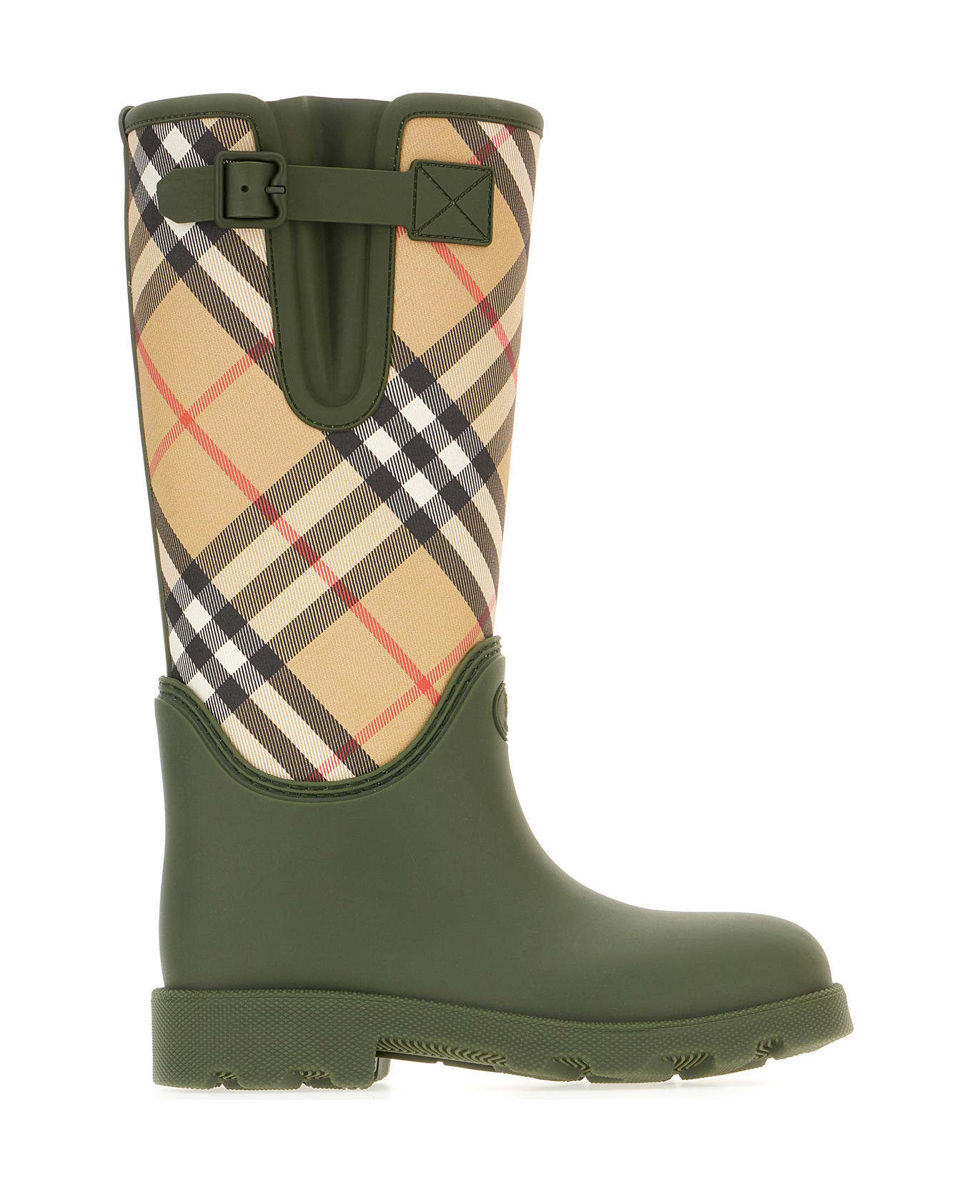 Burberry Printed Rubber Marsh Stamp Boots - GREEN/NEUTRALS