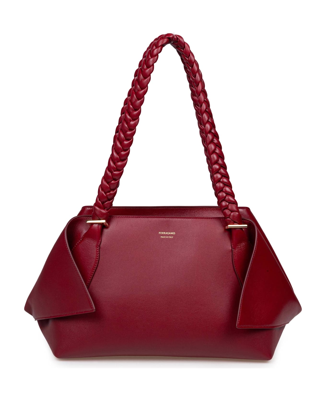 Ferragamo Scarf Sh M Handbag In Calfskin Color Burgundy - Burgundy