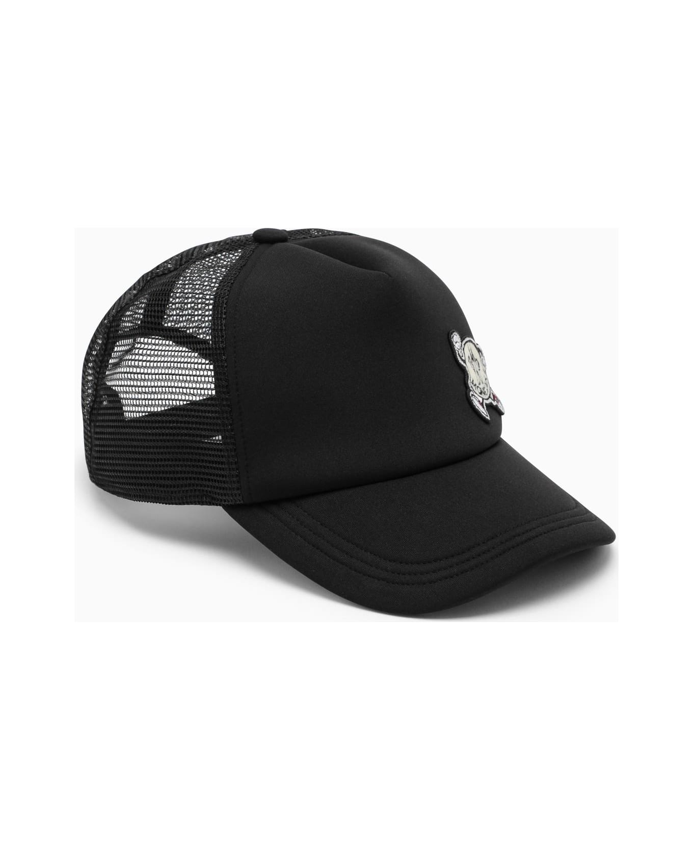 Moncler Black Baseball Cap With Patch - BLACK