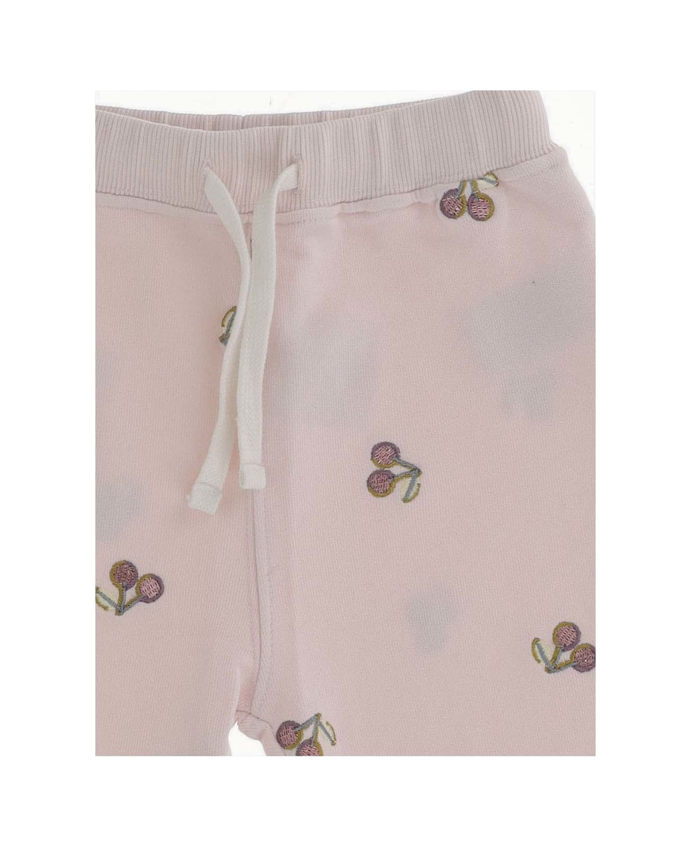 Bonpoint Cotton Joggers With Cherry Pattern - Pink
