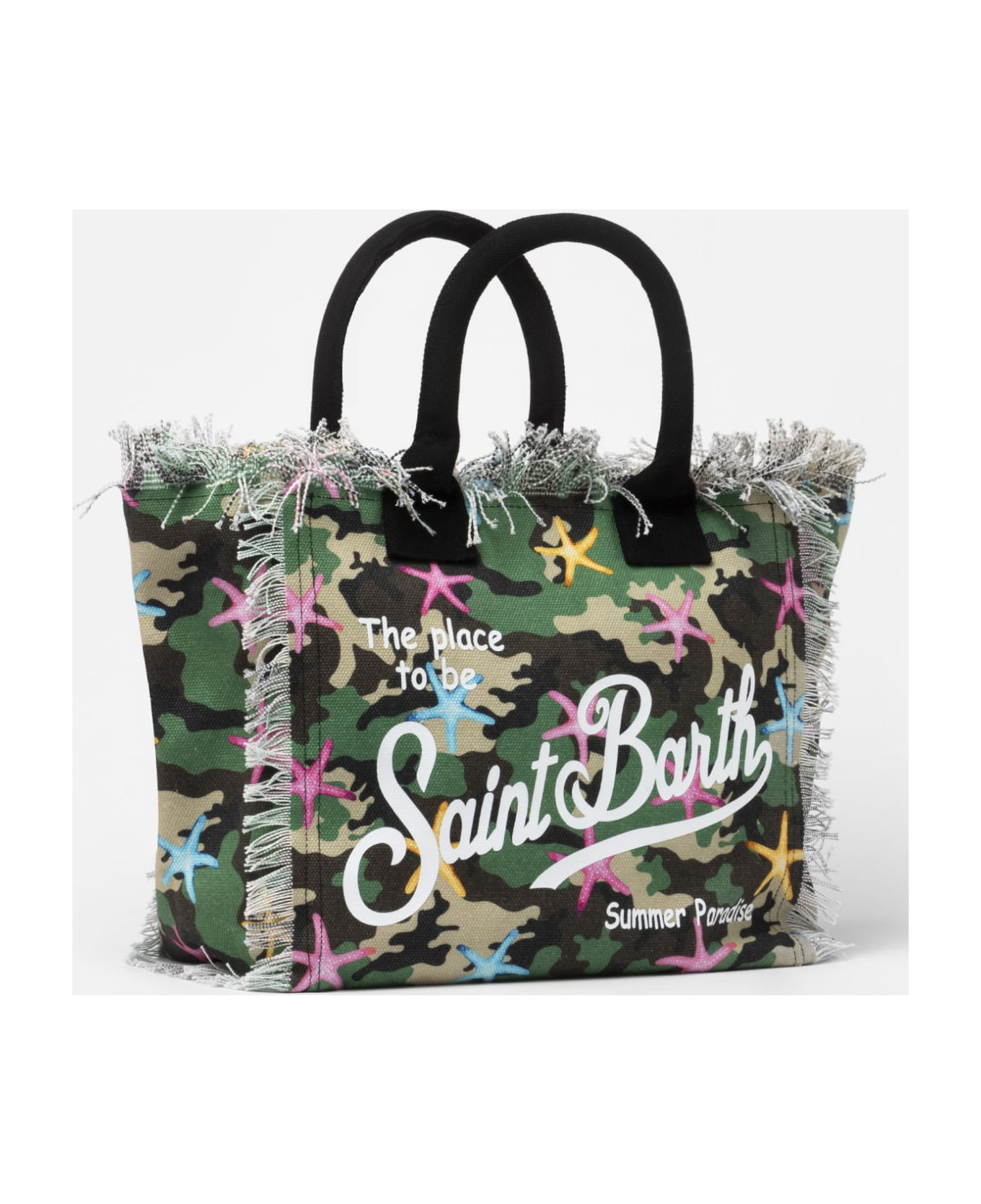MC2 Saint Barth Camouflage Starfish Cotton Canvas Vanity Tote Bag - GREEN