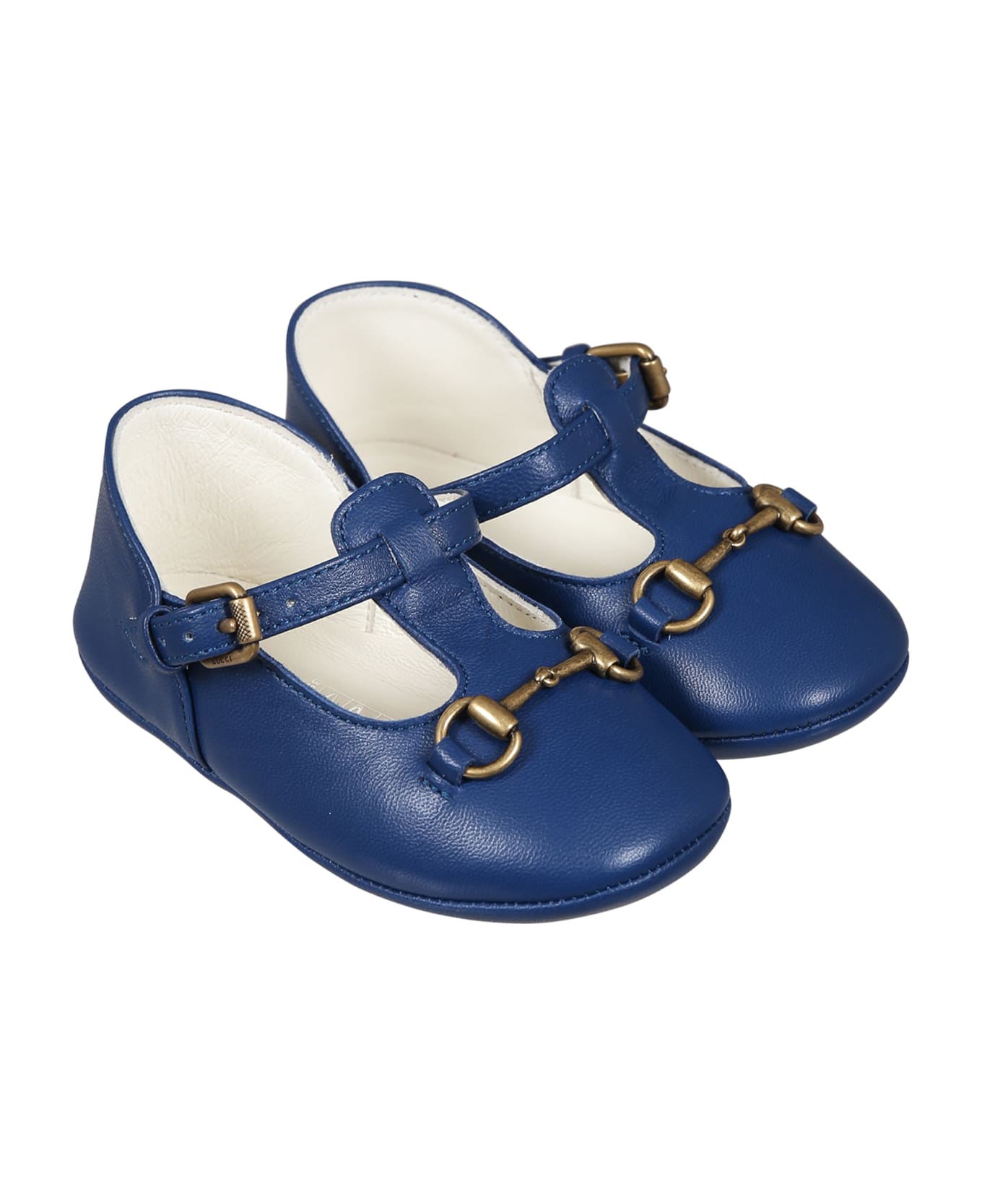 Gucci Blue Ballet Flats For Babykids With Clamp - Blue